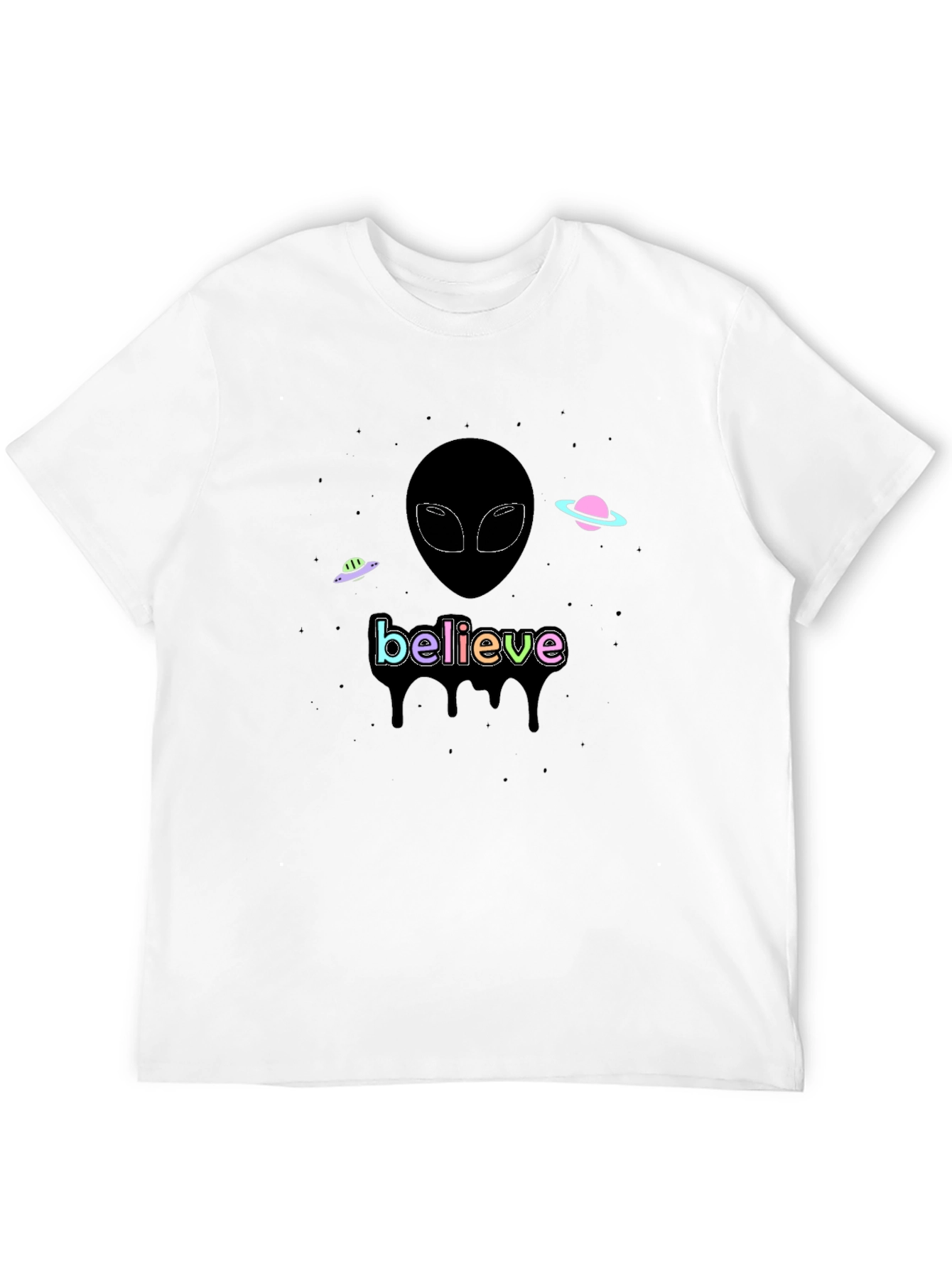 Believe Alien Graphic T-Shirt - Black