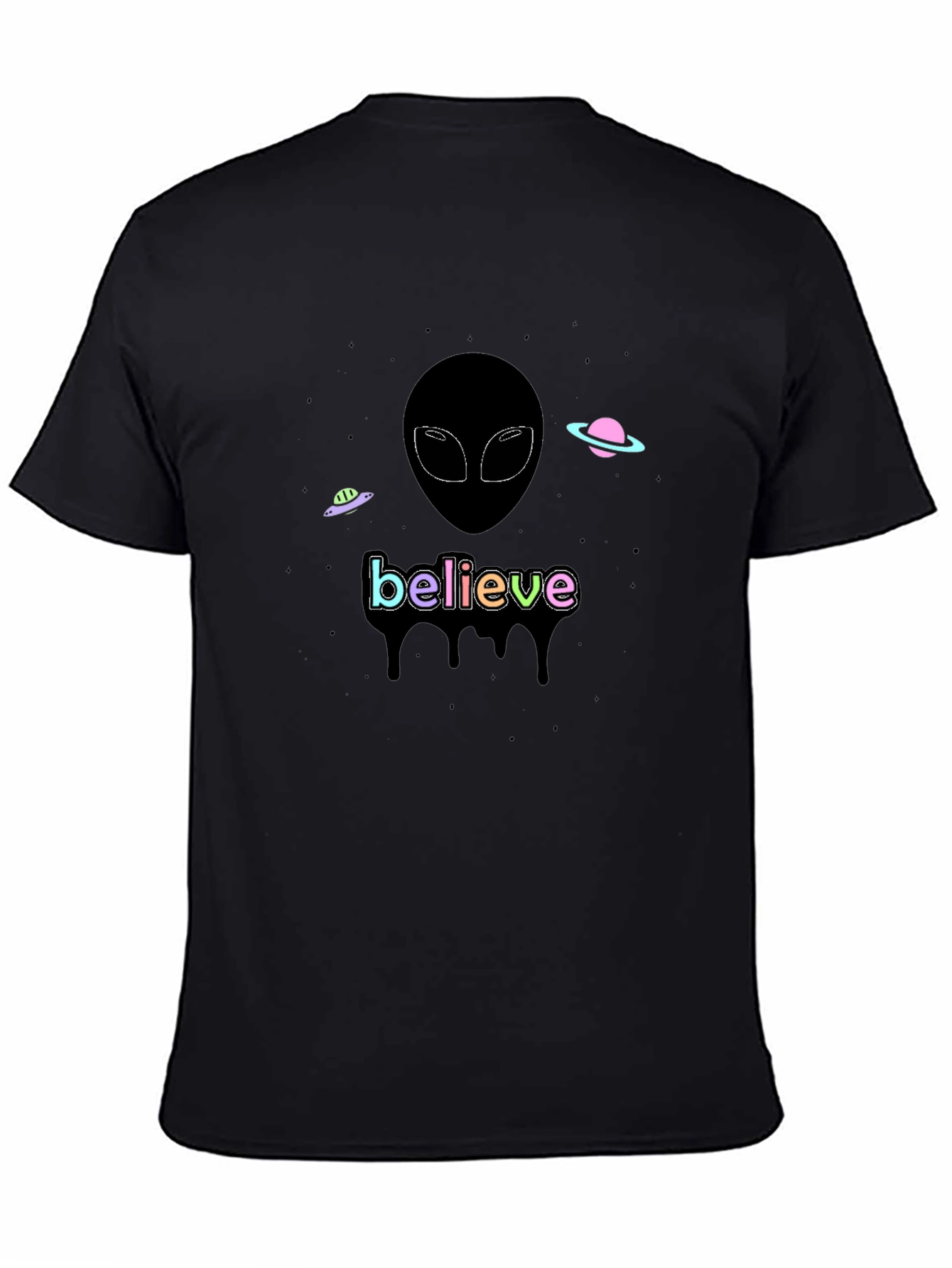 Believe Alien Graphic T-Shirt - Black