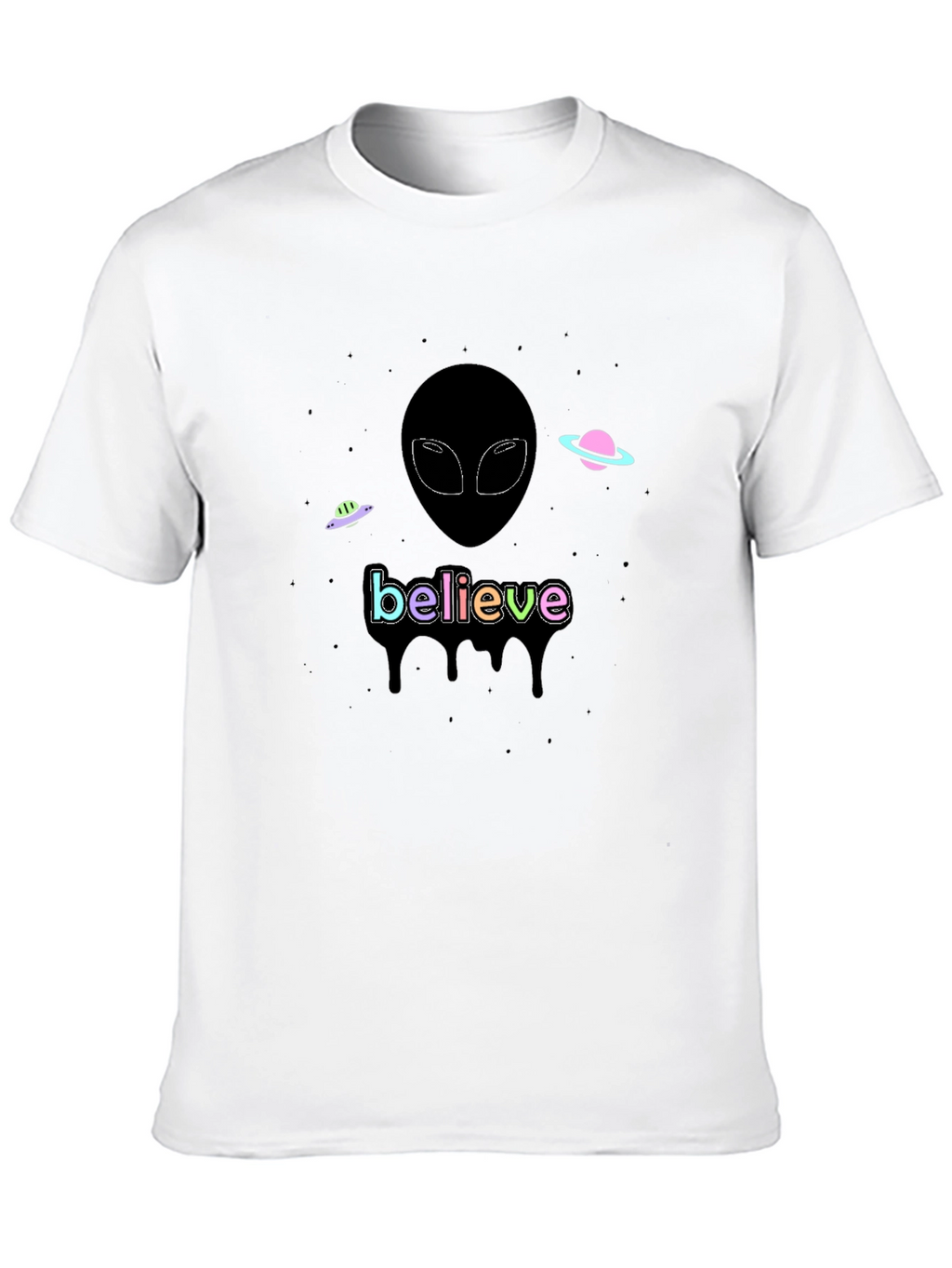 Believe Alien Graphic T-Shirt - Black