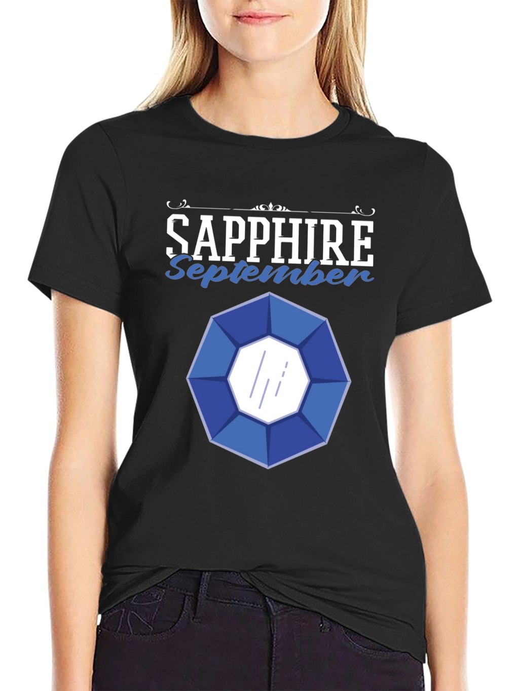Sapphire September Gemstone Graphic T-Shirt