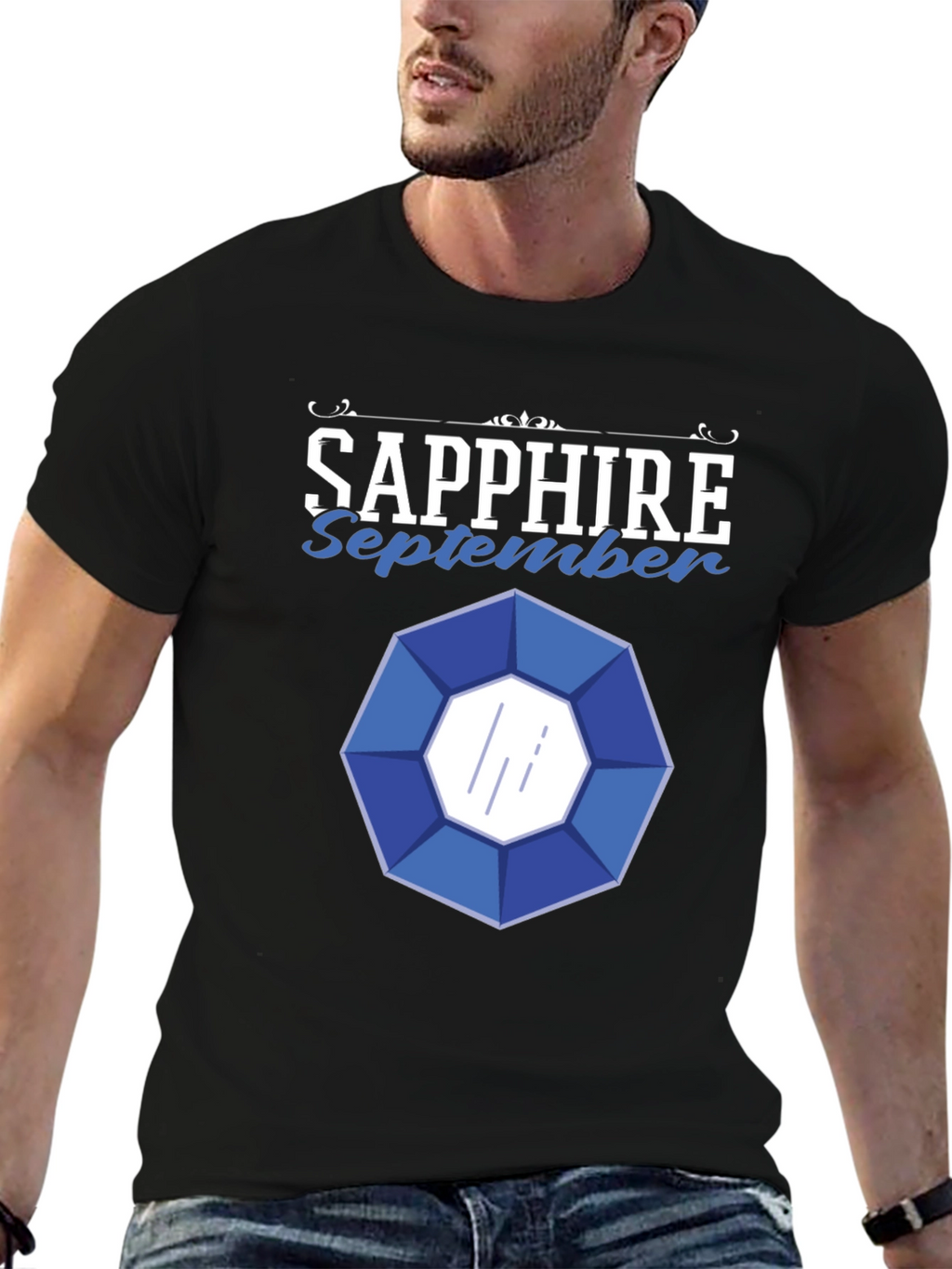 Sapphire September Gemstone Graphic T-Shirt