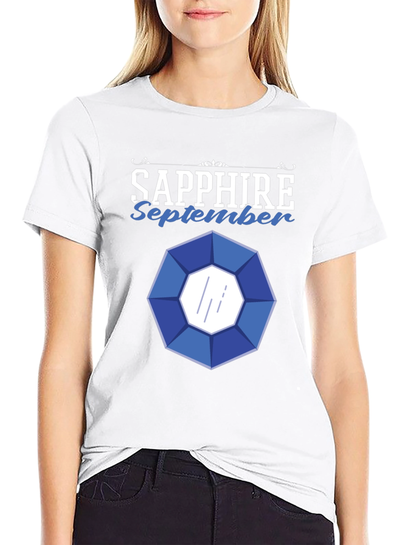 Sapphire September Gemstone Graphic T-Shirt