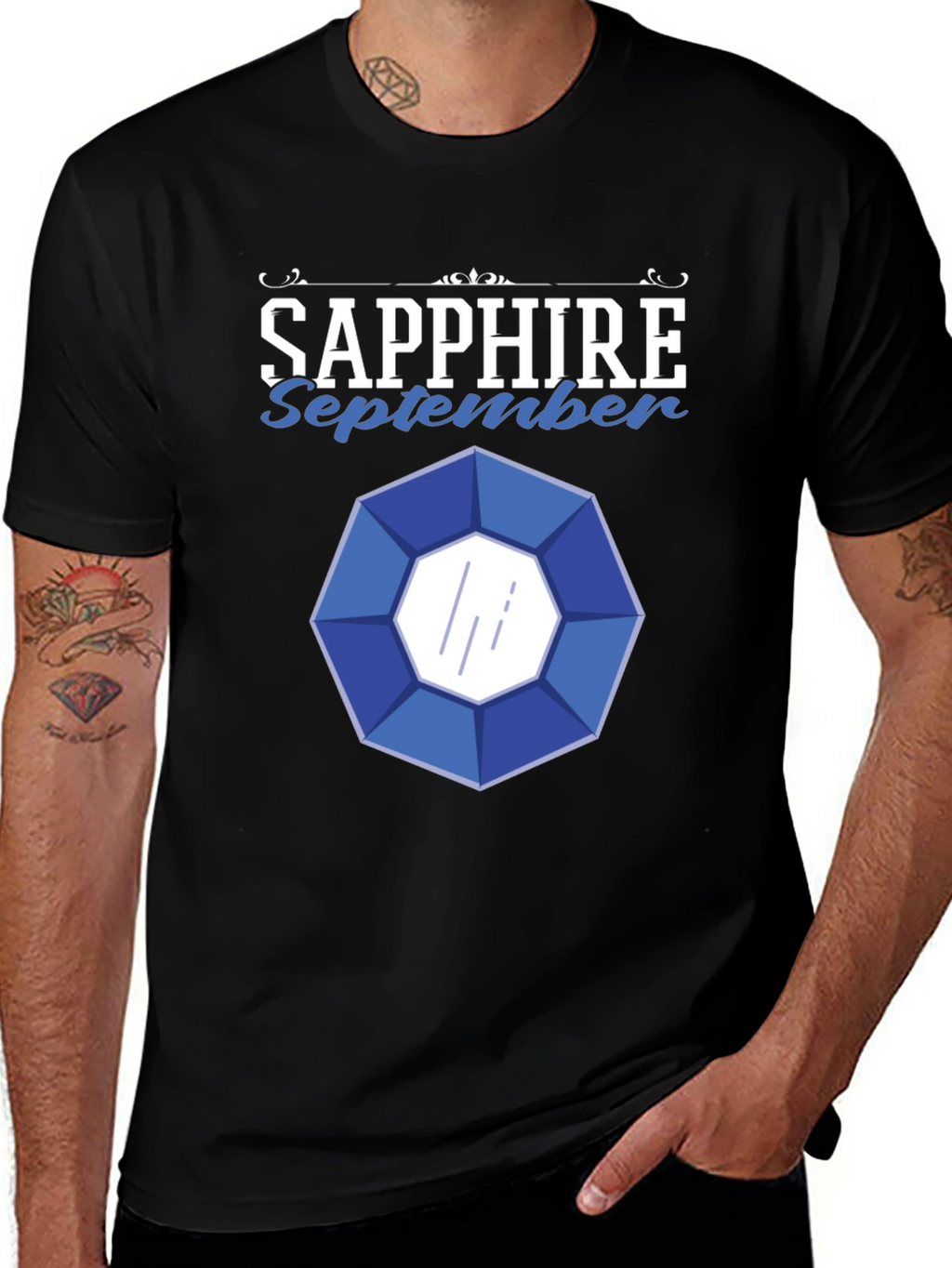 Sapphire September Gemstone Graphic T-Shirt