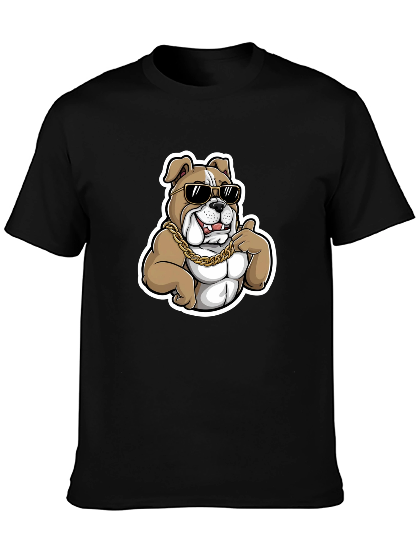 Cool Bulldog T-Shirt - Black Cotton Blend