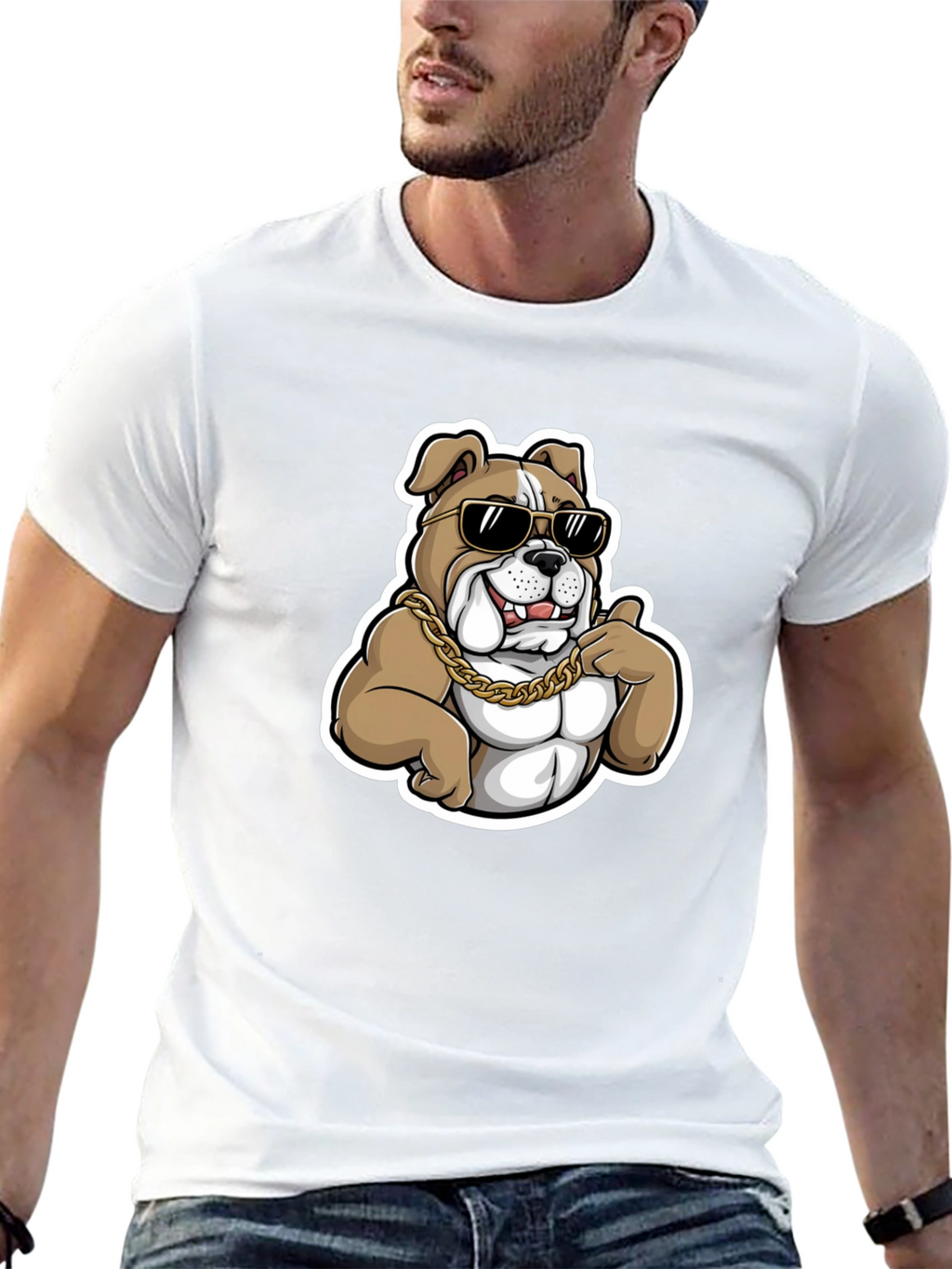 Cool Bulldog T-Shirt - Black Cotton Blend