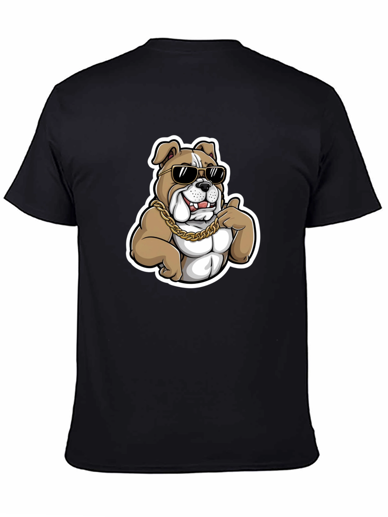 Cool Bulldog T-Shirt - Black Cotton Blend