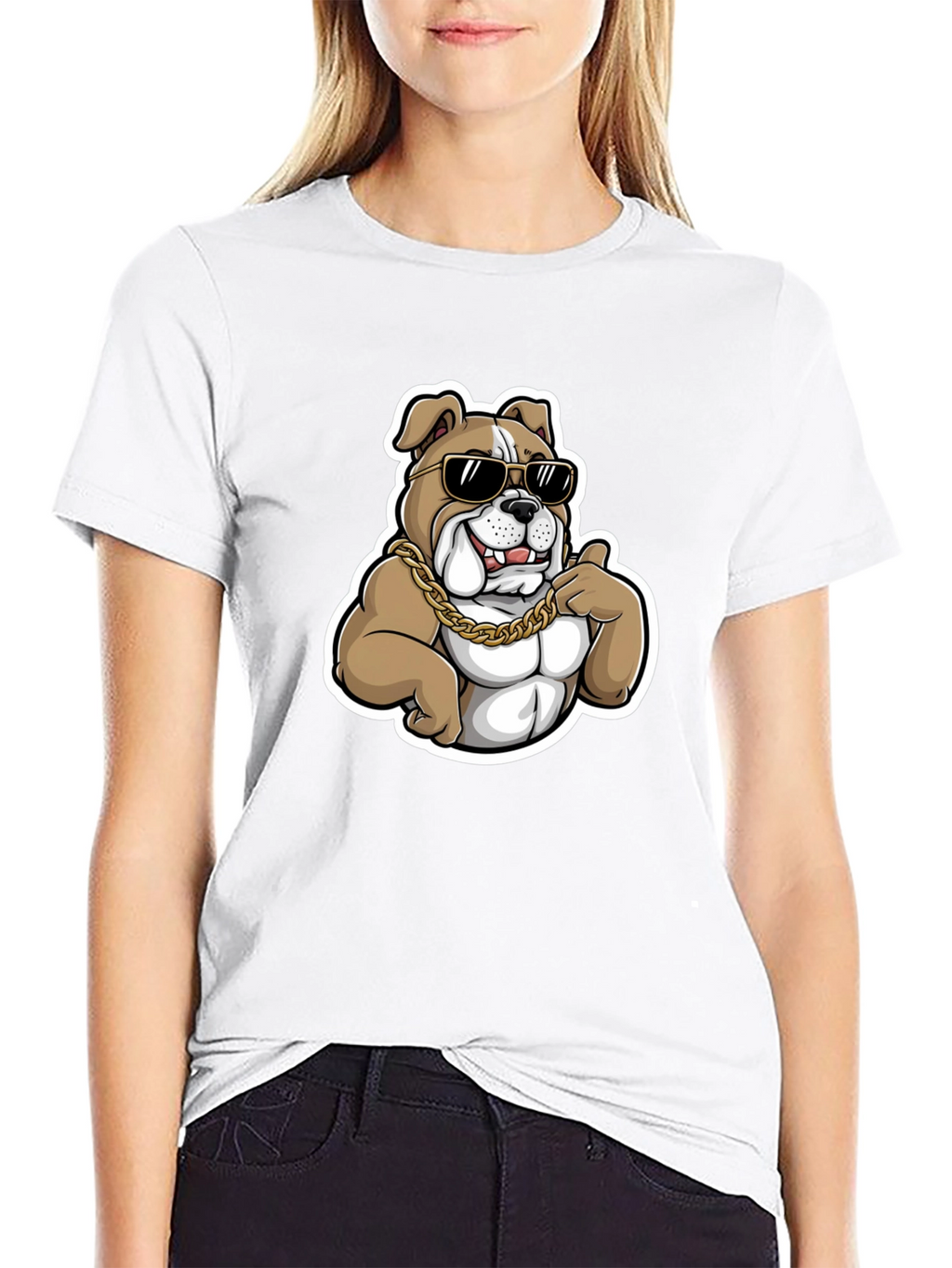 Cool Bulldog T-Shirt - Black Cotton Blend