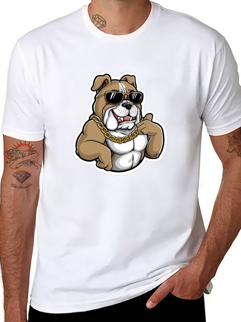 Cool Bulldog T-Shirt - Black Cotton Blend