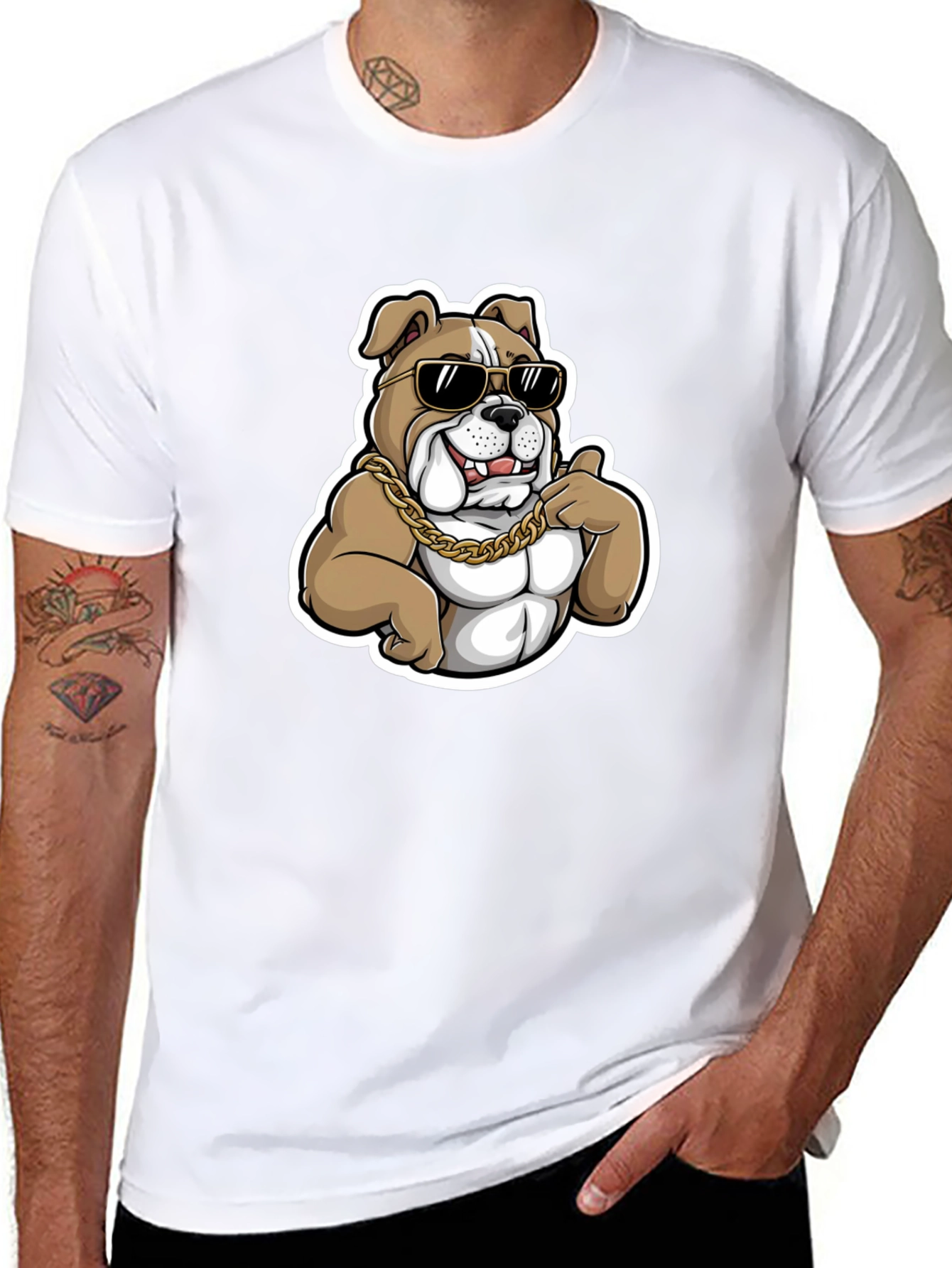 Cool Bulldog T-Shirt - Black Cotton Blend
