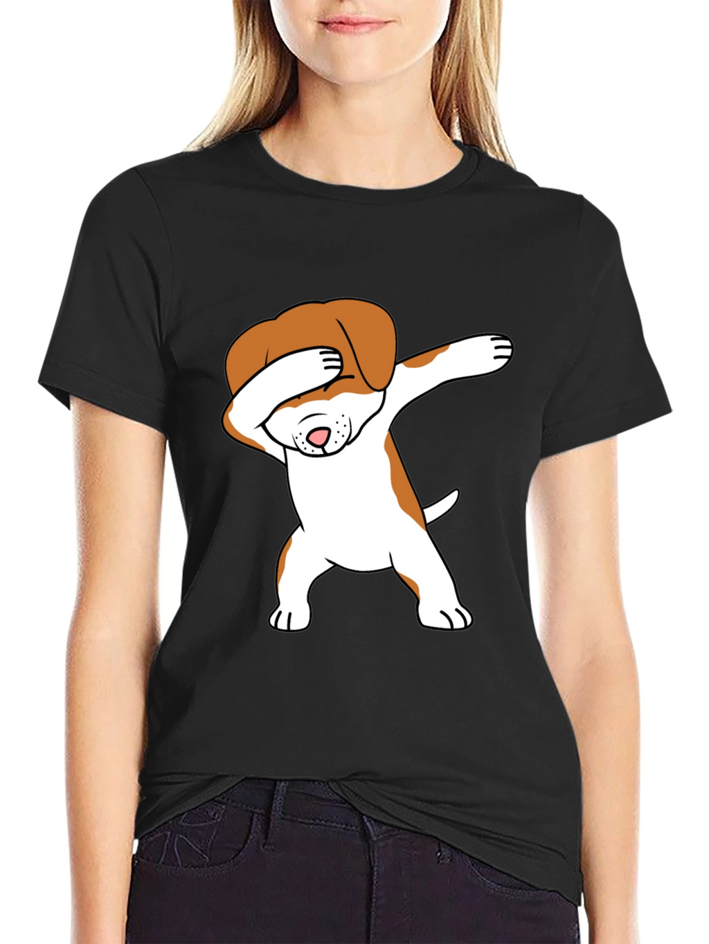 Dabbing Dog Graphic Tee - Trendy T-Shirt