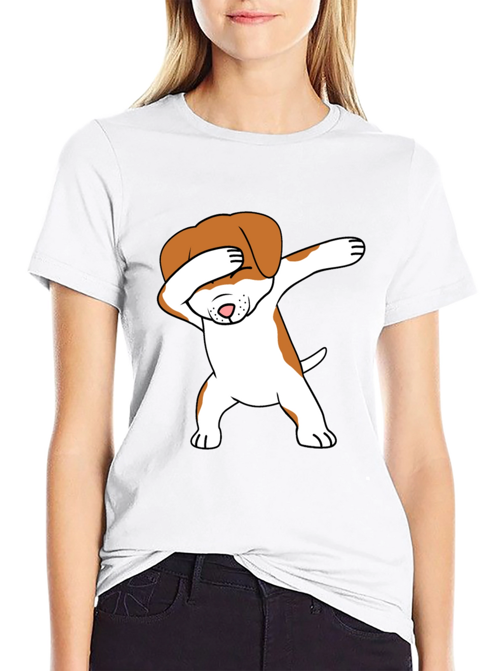 Dabbing Dog Graphic Tee - Trendy T-Shirt