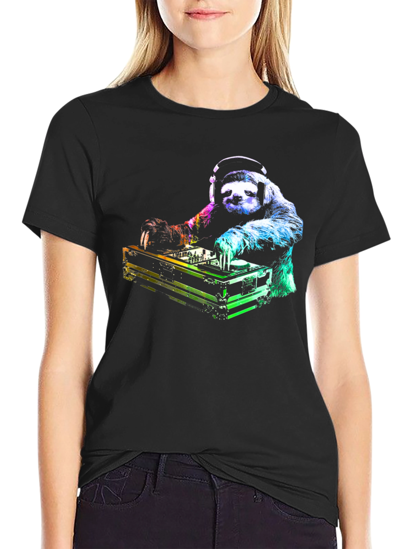 DJ Sloth Graphic Tee - Black