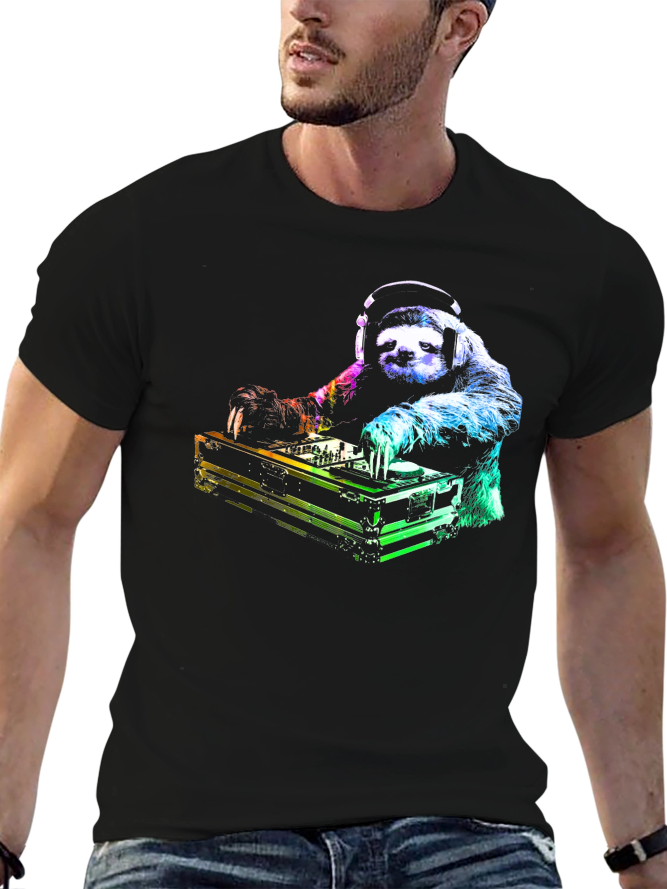 DJ Sloth Graphic Tee - Black
