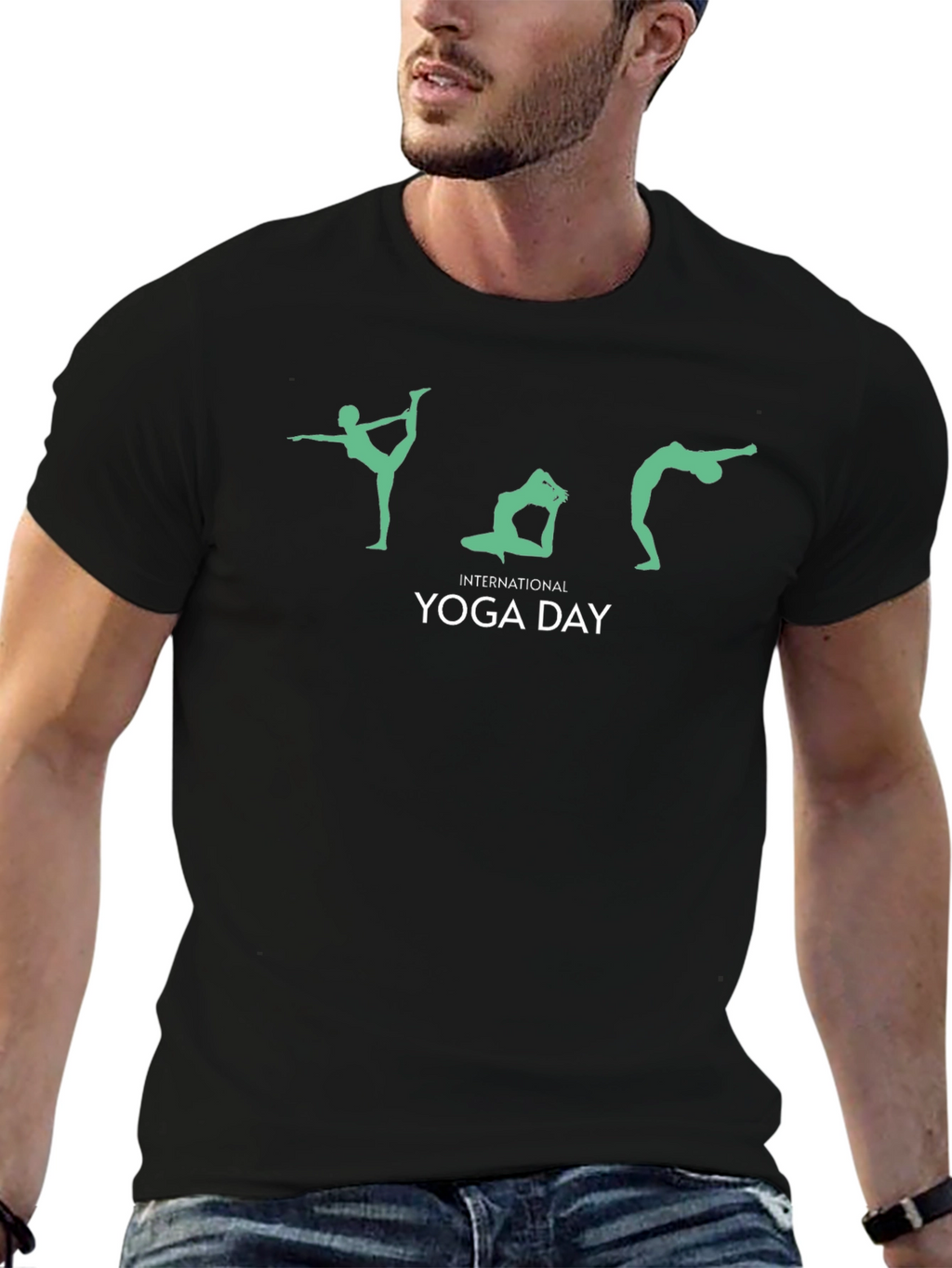 International Yoga Day Black T-Shirt