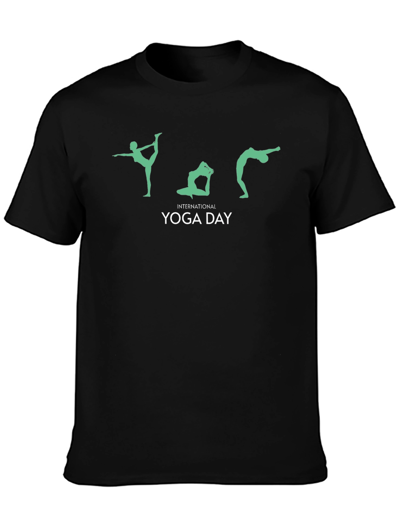 International Yoga Day Black T-Shirt