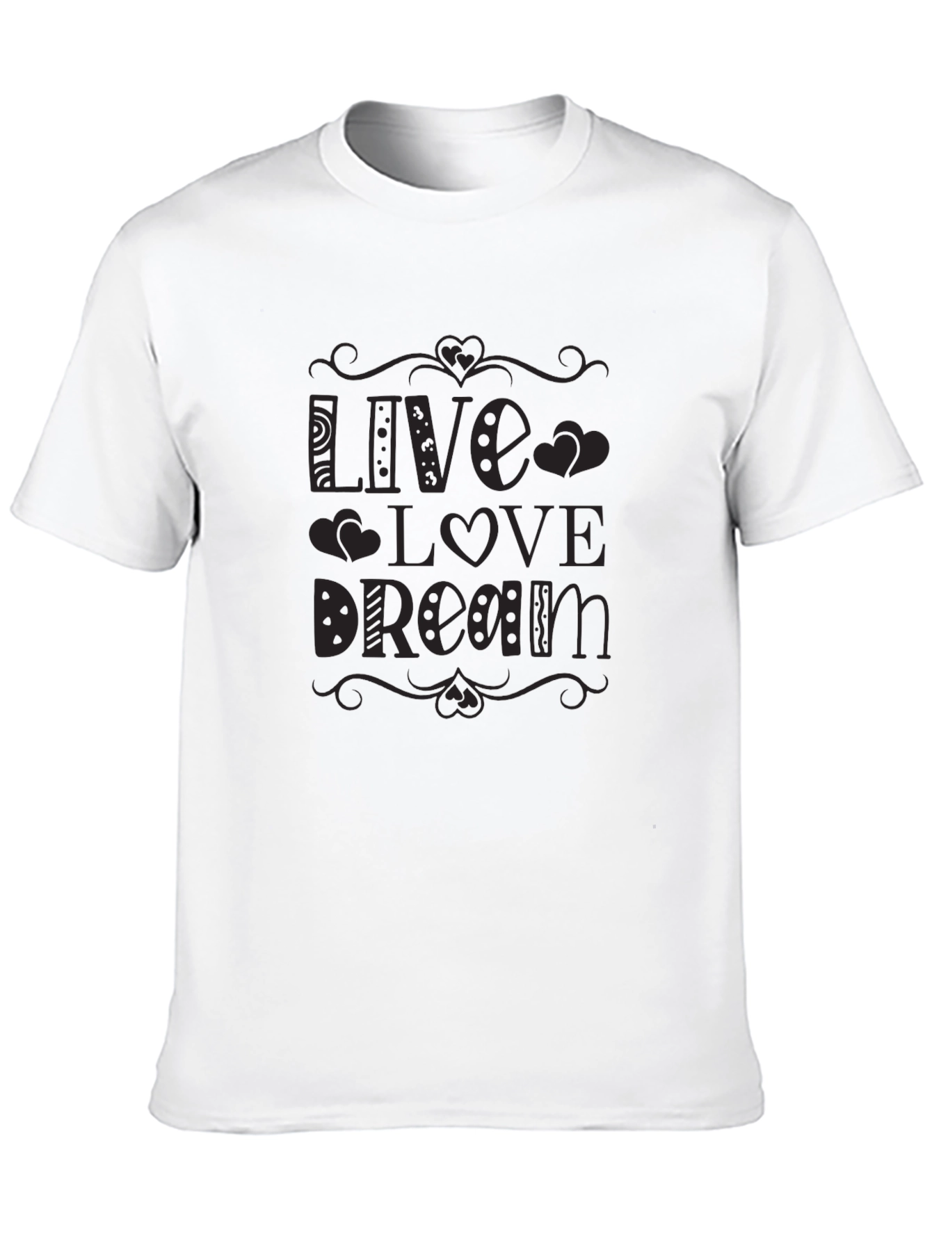 Live Love Dream Graphic Tee - Black Cotton T-Shirt