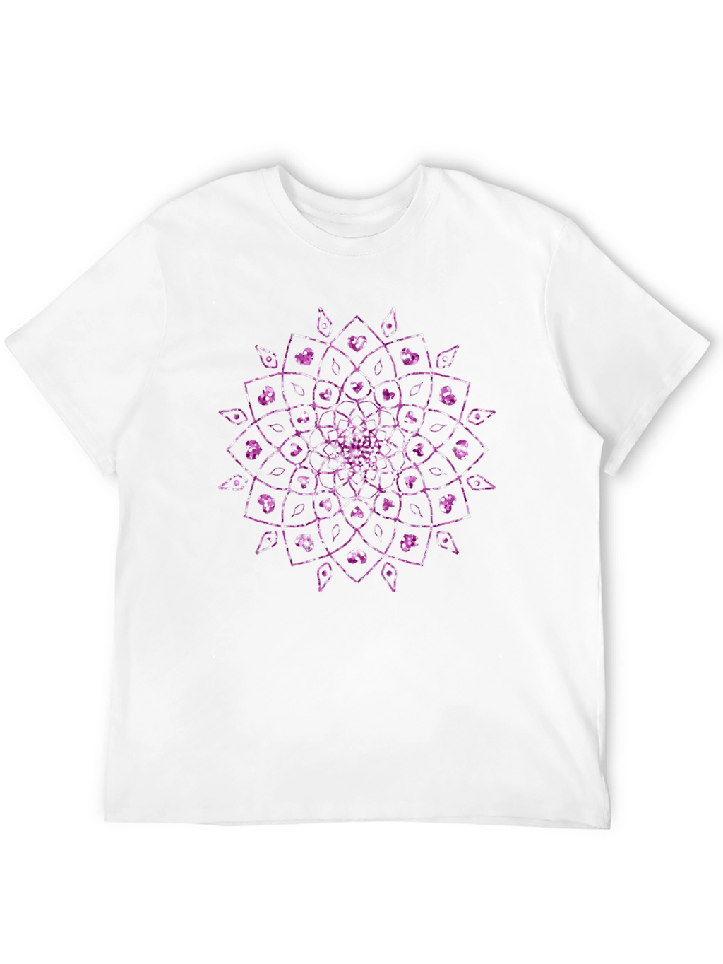 Mens Black T-Shirt with Purple Mandala Design