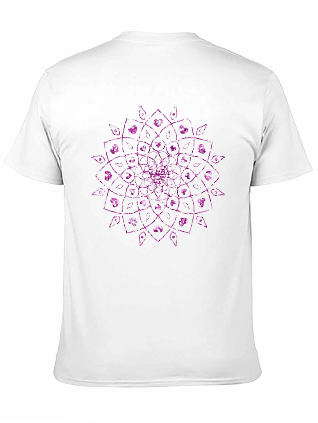 Mens Black T-Shirt with Purple Mandala Design