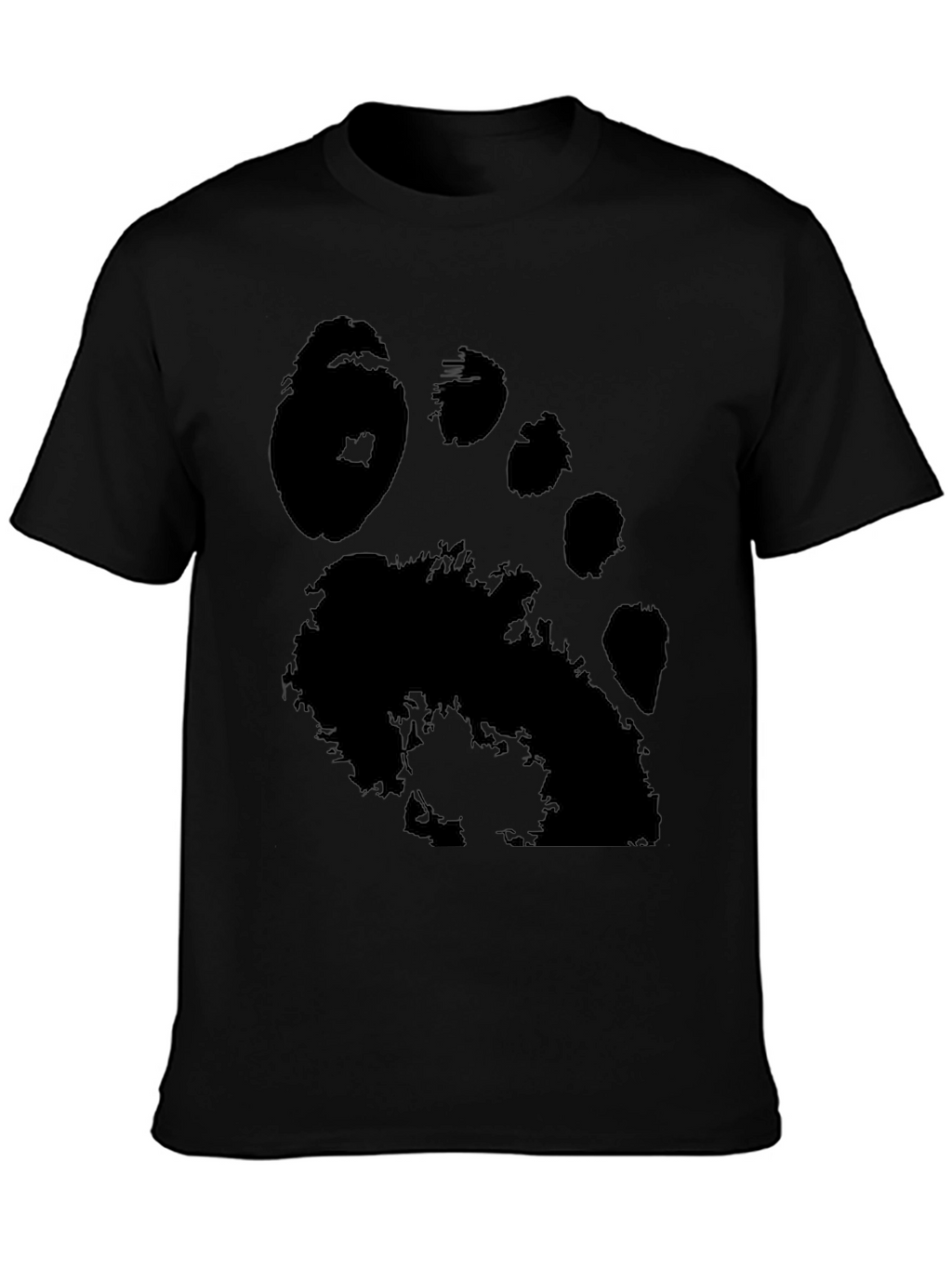 Black T-Shirt with Bear Paw Print