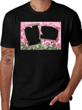 Customizable Pink Floral Frame T-Shirt