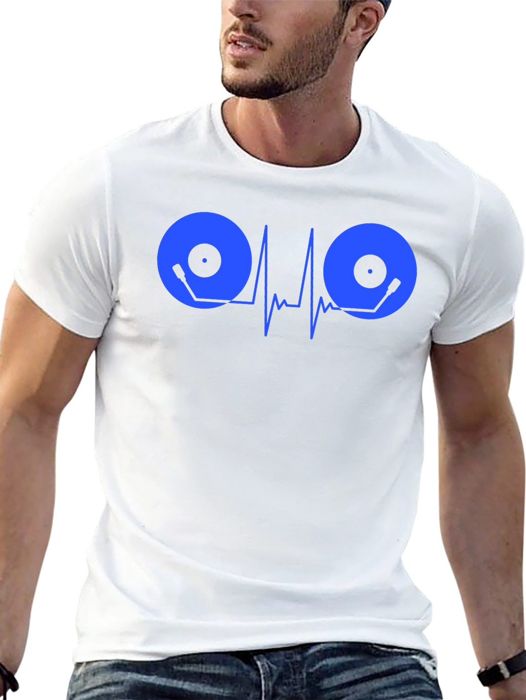 DJ Heartbeat Graphic T-Shirt - Black