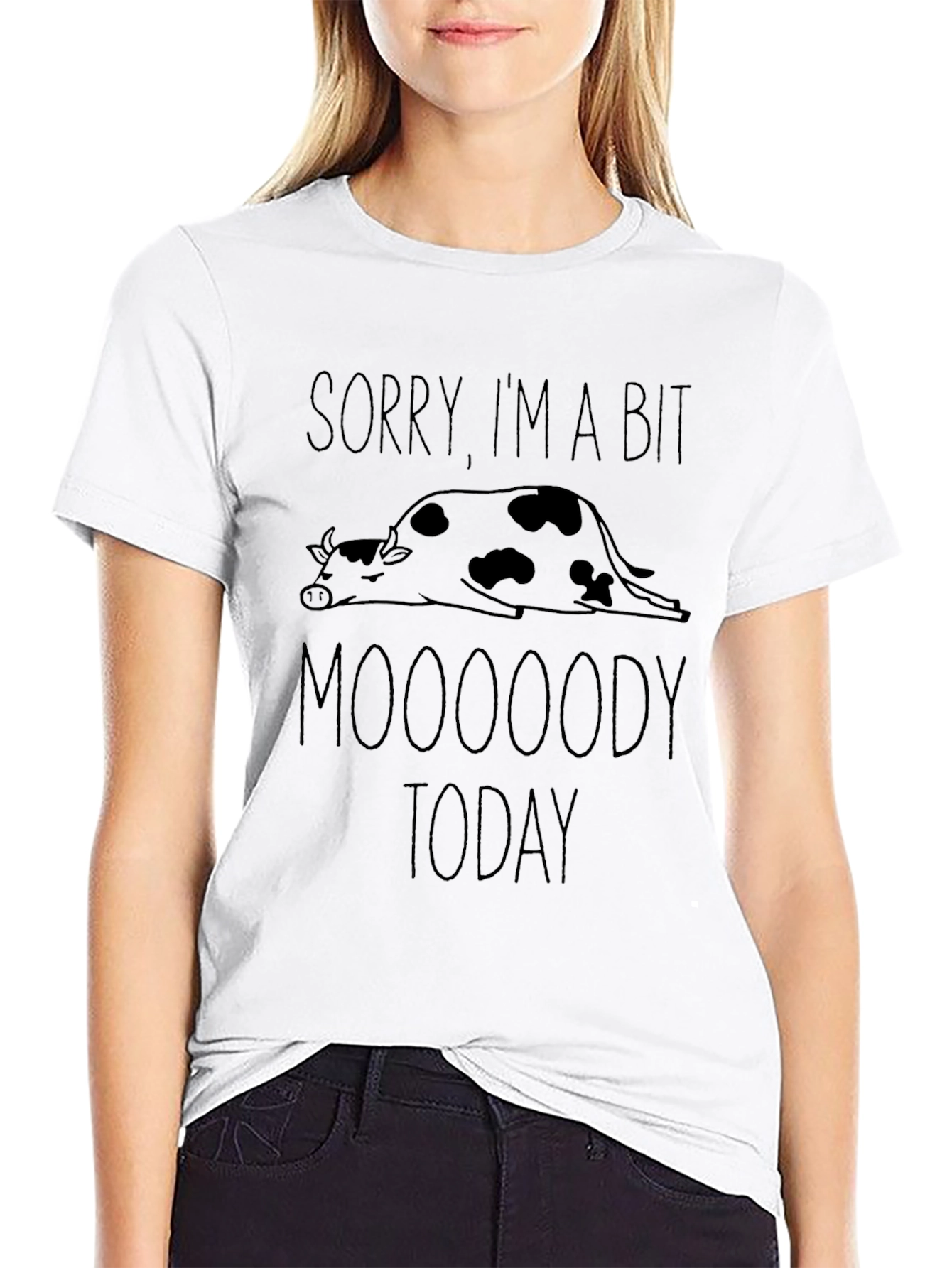 Moooody Today Graphic T-Shirt - Funny Cow Tee