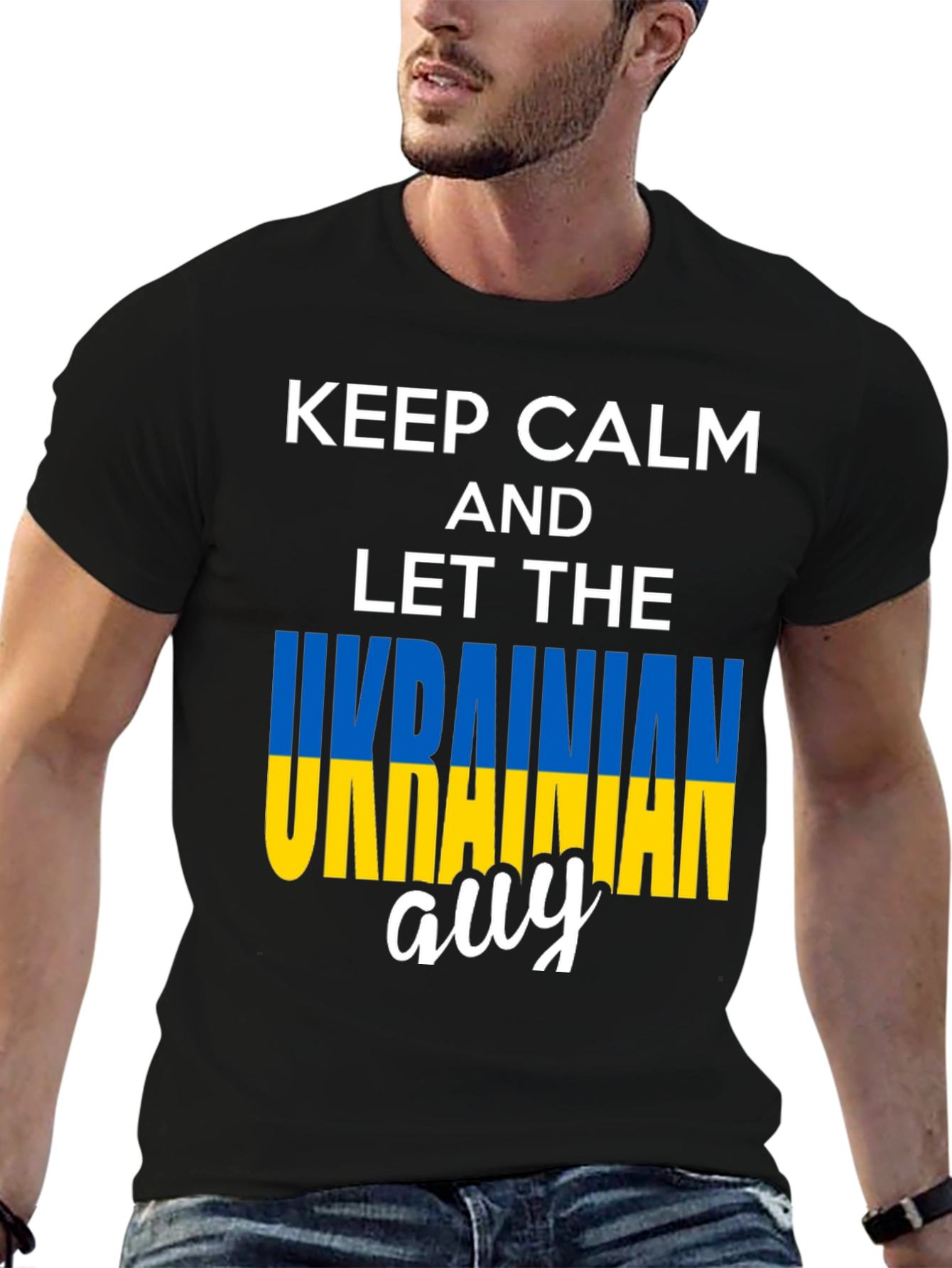 Keep Calm Ukrainian Guy T-Shirt - Black