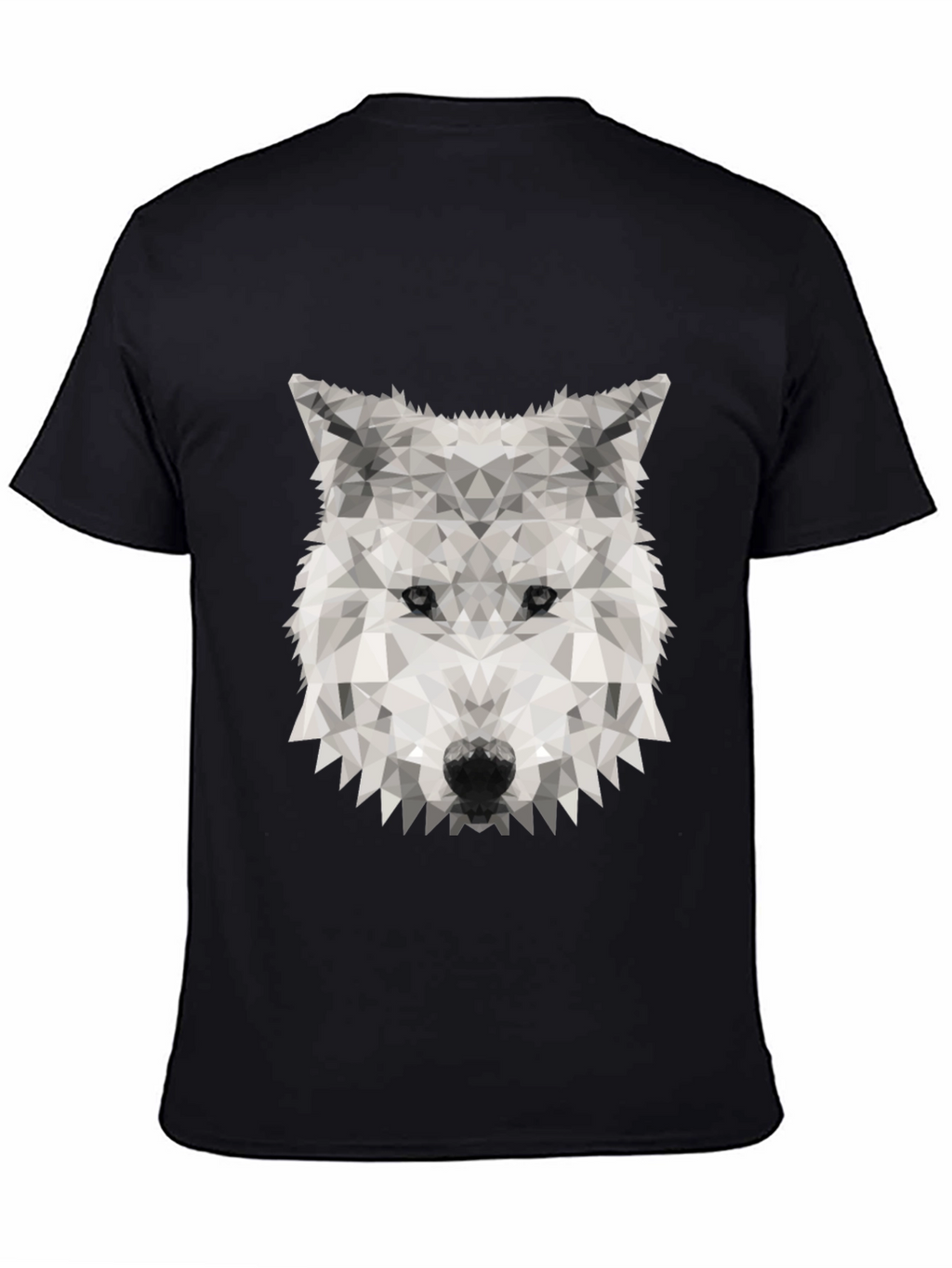 Geometric Wolf Graphic Tee - Stylish Black T-Shirt