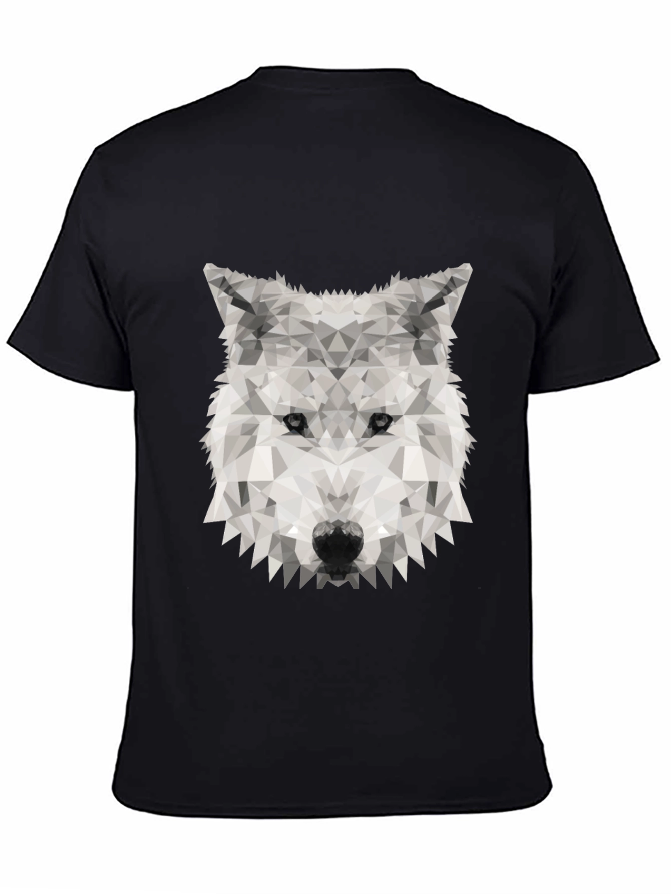 Geometric Wolf Graphic Tee - Stylish Black T-Shirt