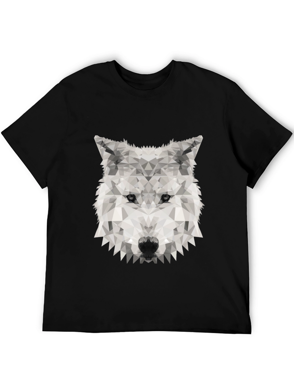 Geometric Wolf Graphic Tee - Stylish Black T-Shirt