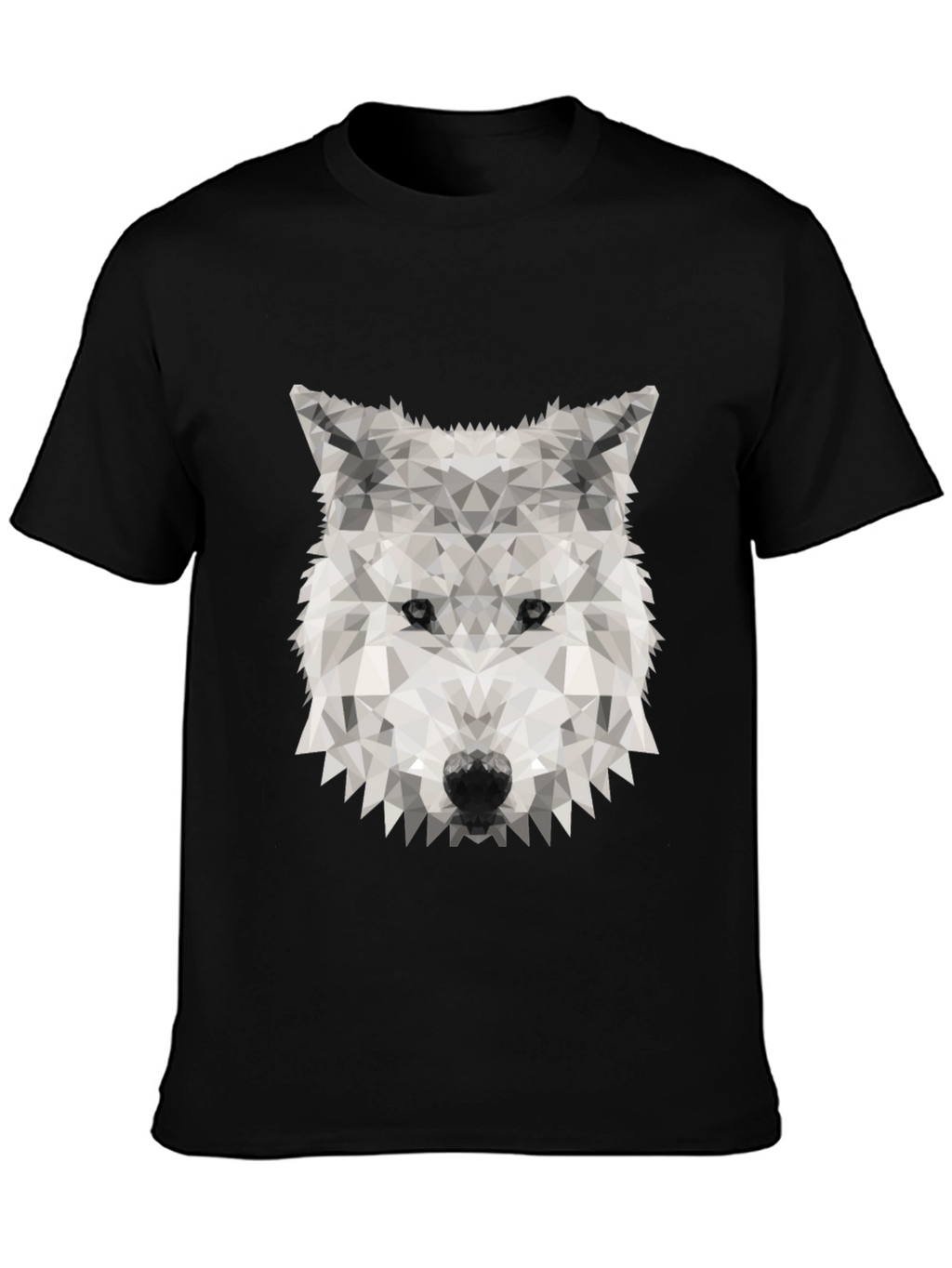 Geometric Wolf Graphic Tee - Stylish Black T-Shirt