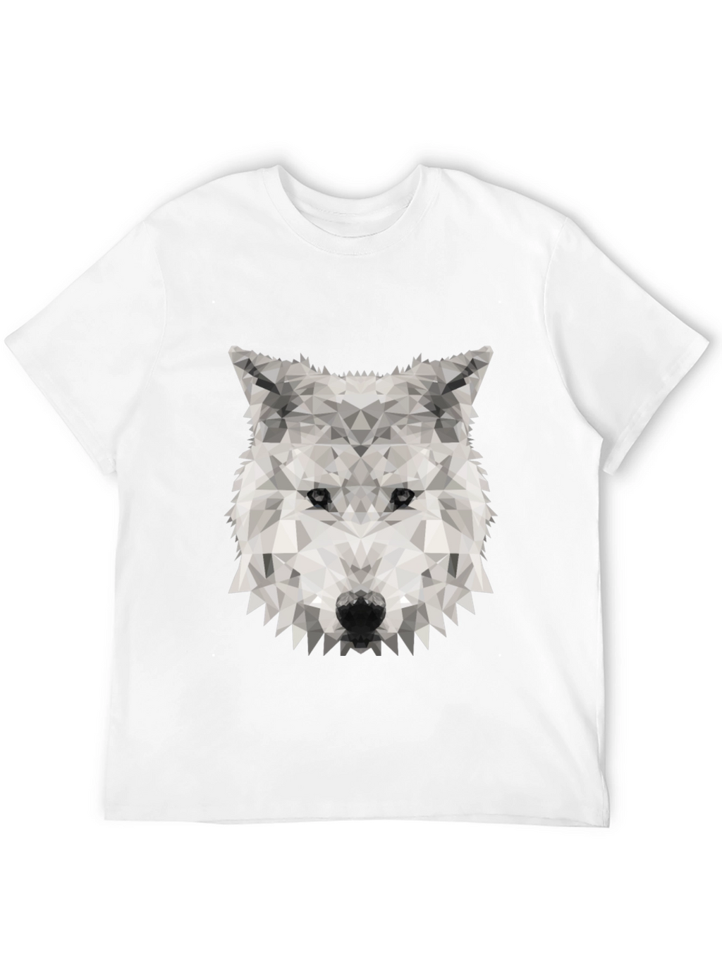 Geometric Wolf Graphic Tee - Stylish Black T-Shirt