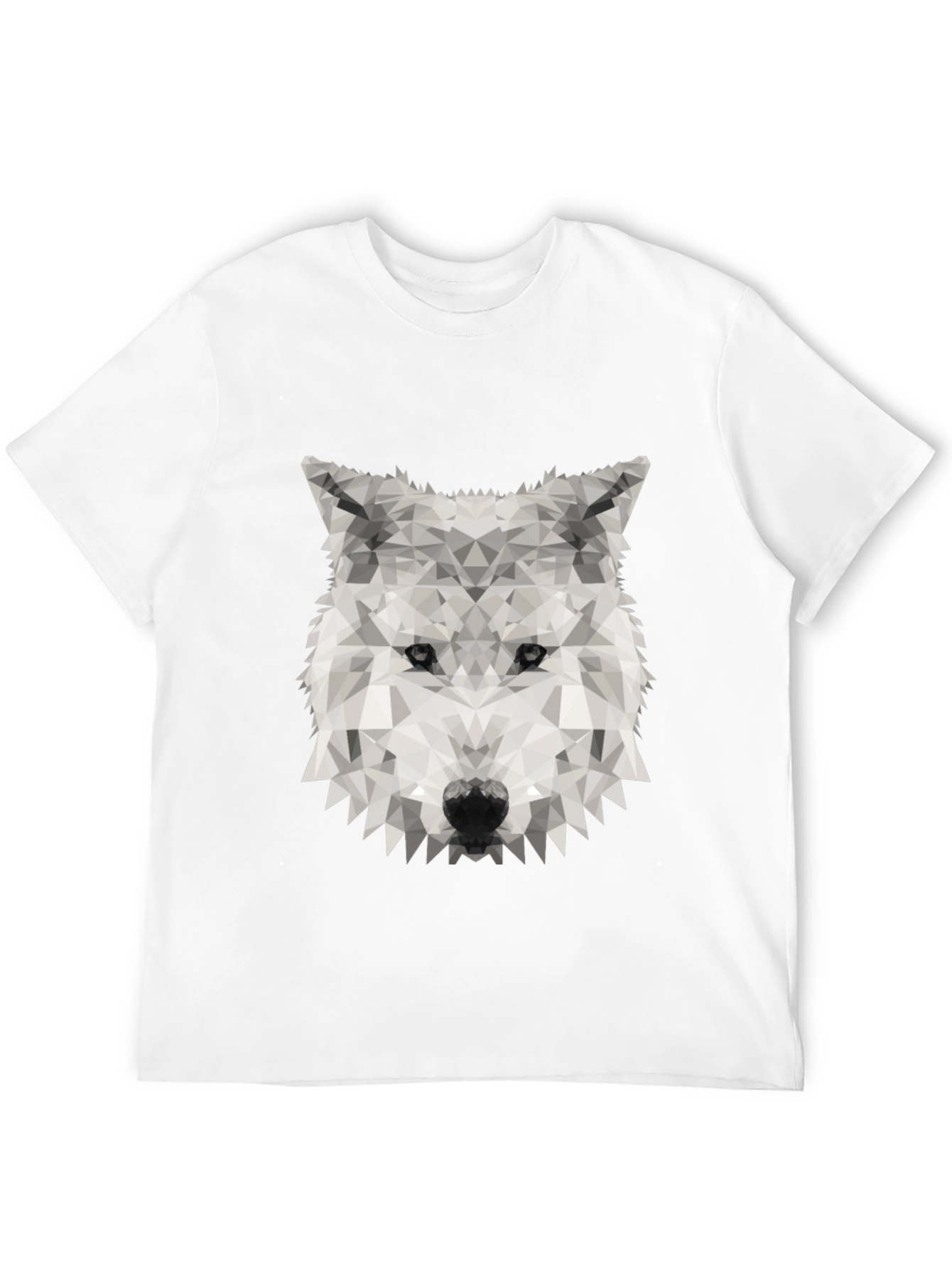 Geometric Wolf Graphic Tee - Stylish Black T-Shirt