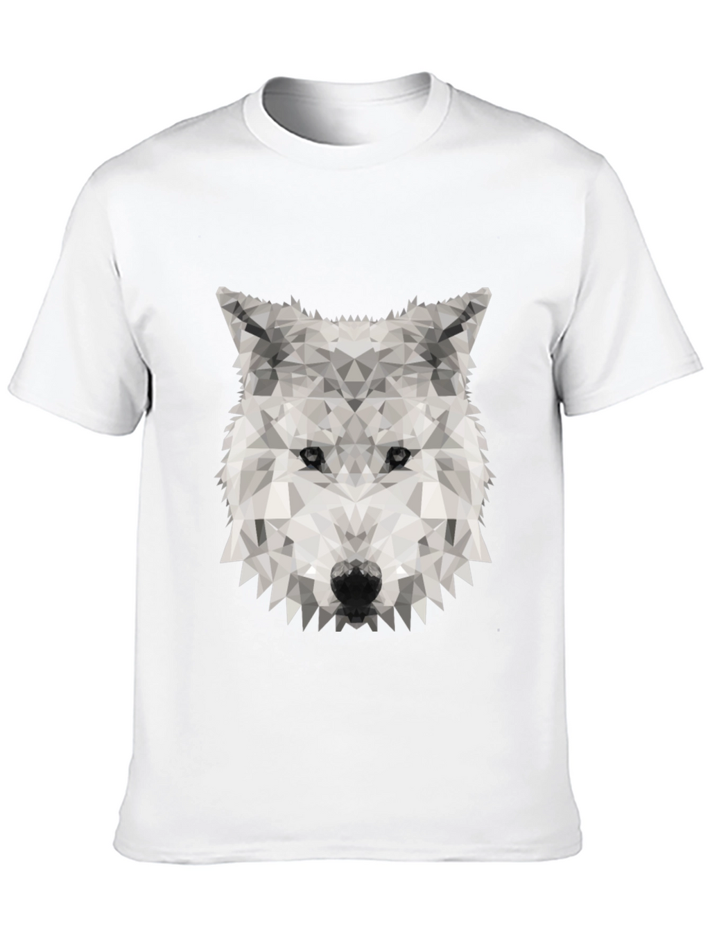 Geometric Wolf Graphic Tee - Stylish Black T-Shirt