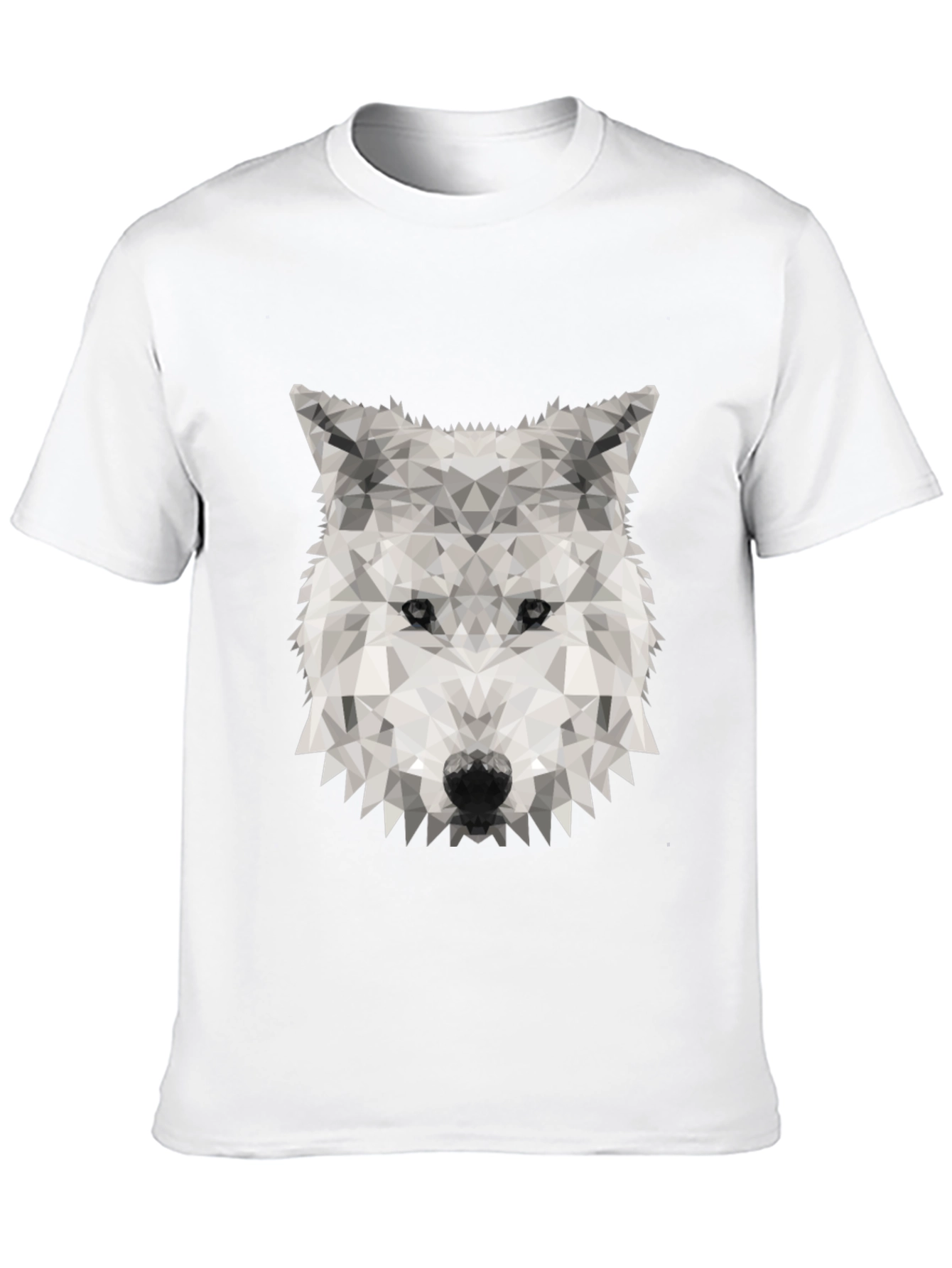 Geometric Wolf Graphic Tee - Stylish Black T-Shirt