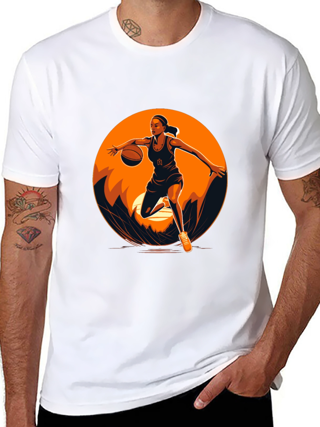 Basketball Player Graphic Black T-Shirt