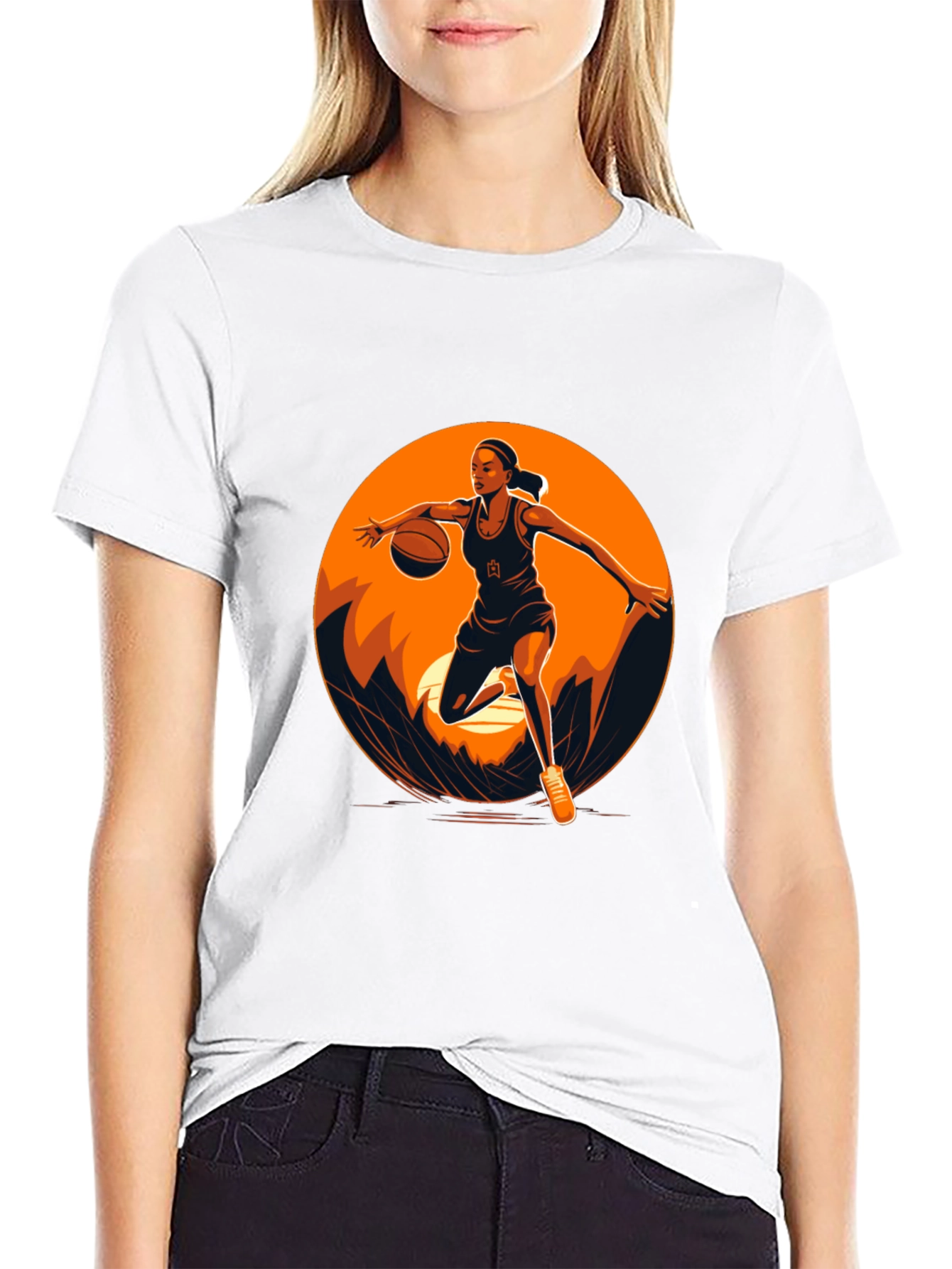 Basketball Player Graphic Black T-Shirt