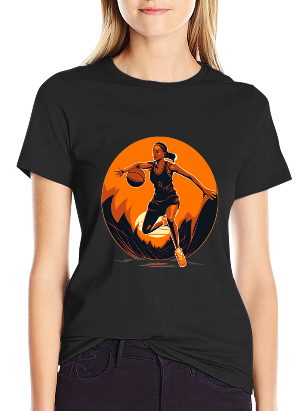 Basketball Player Graphic Black T-Shirt