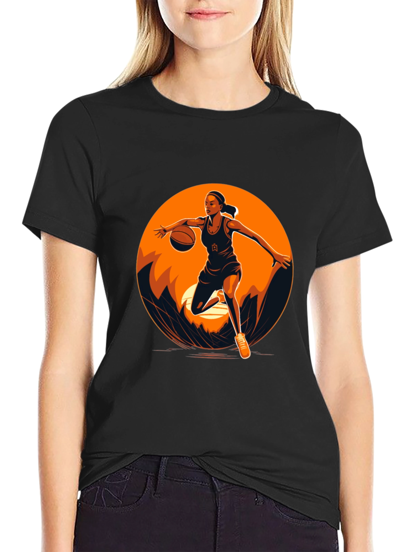 Basketball Player Graphic Black T-Shirt