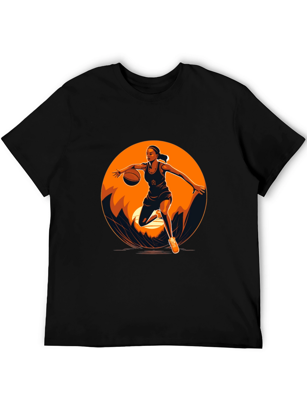 Basketball Player Graphic Black T-Shirt