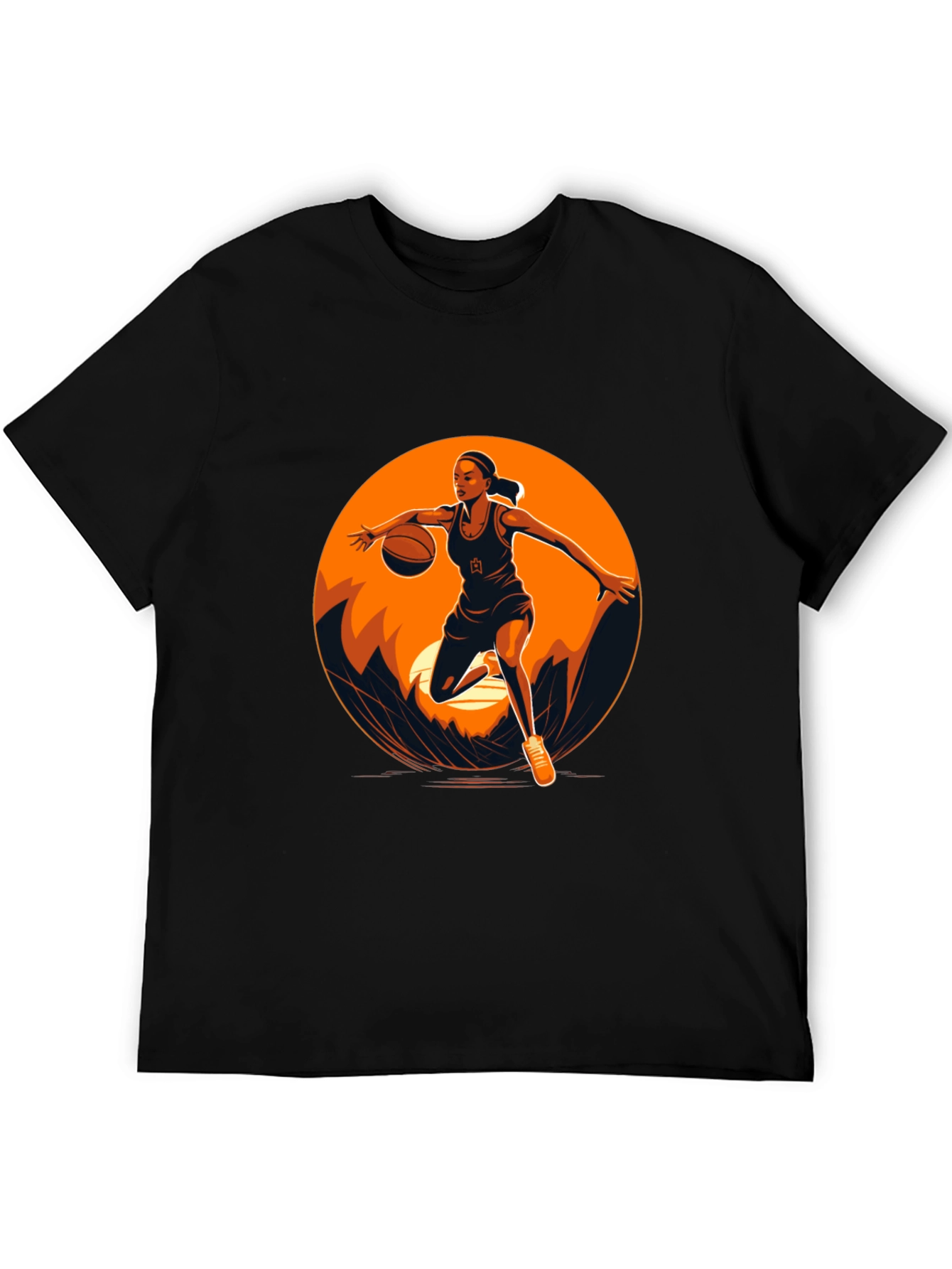 Basketball Player Graphic Black T-Shirt