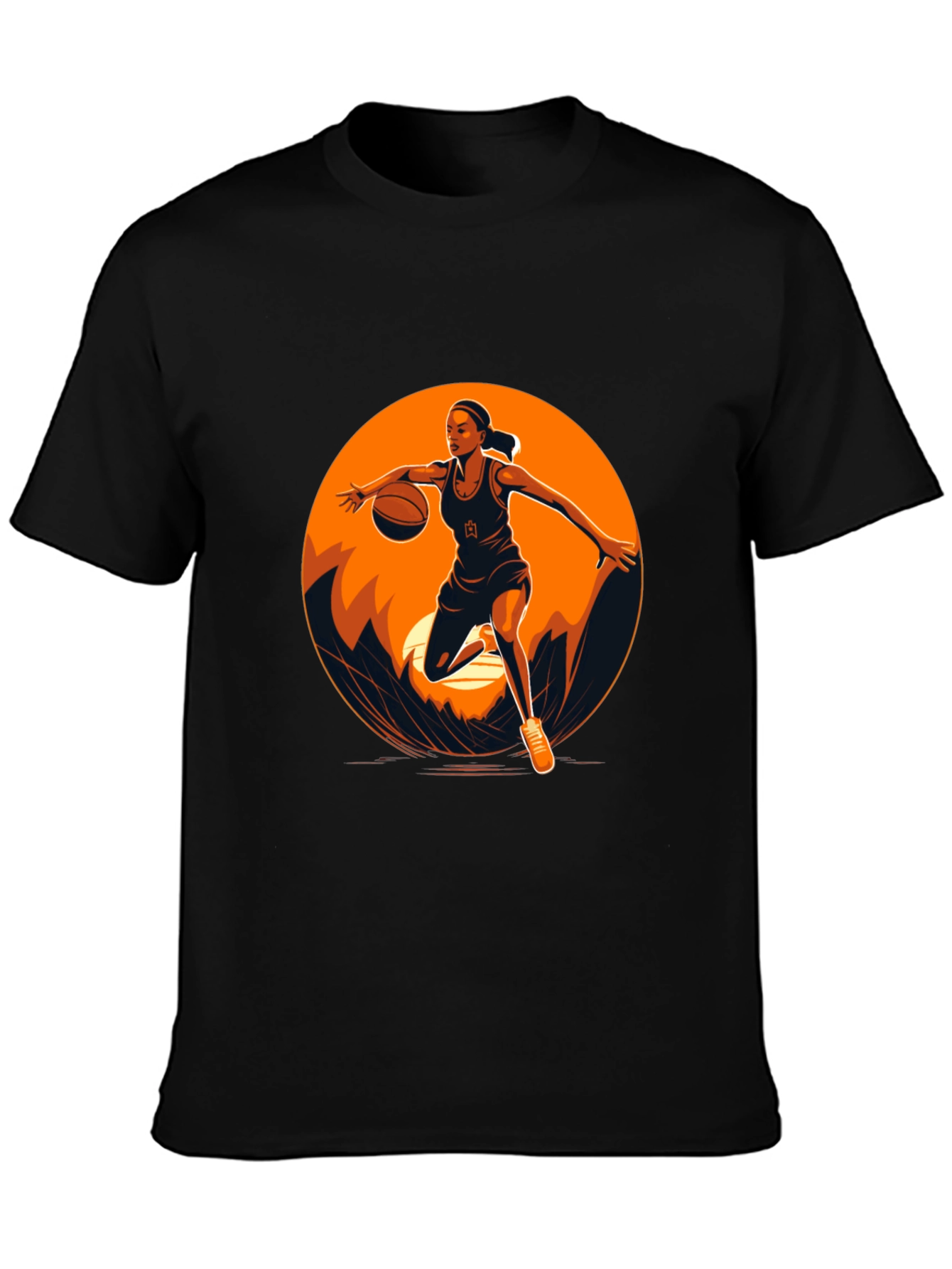 Basketball Player Graphic Black T-Shirt