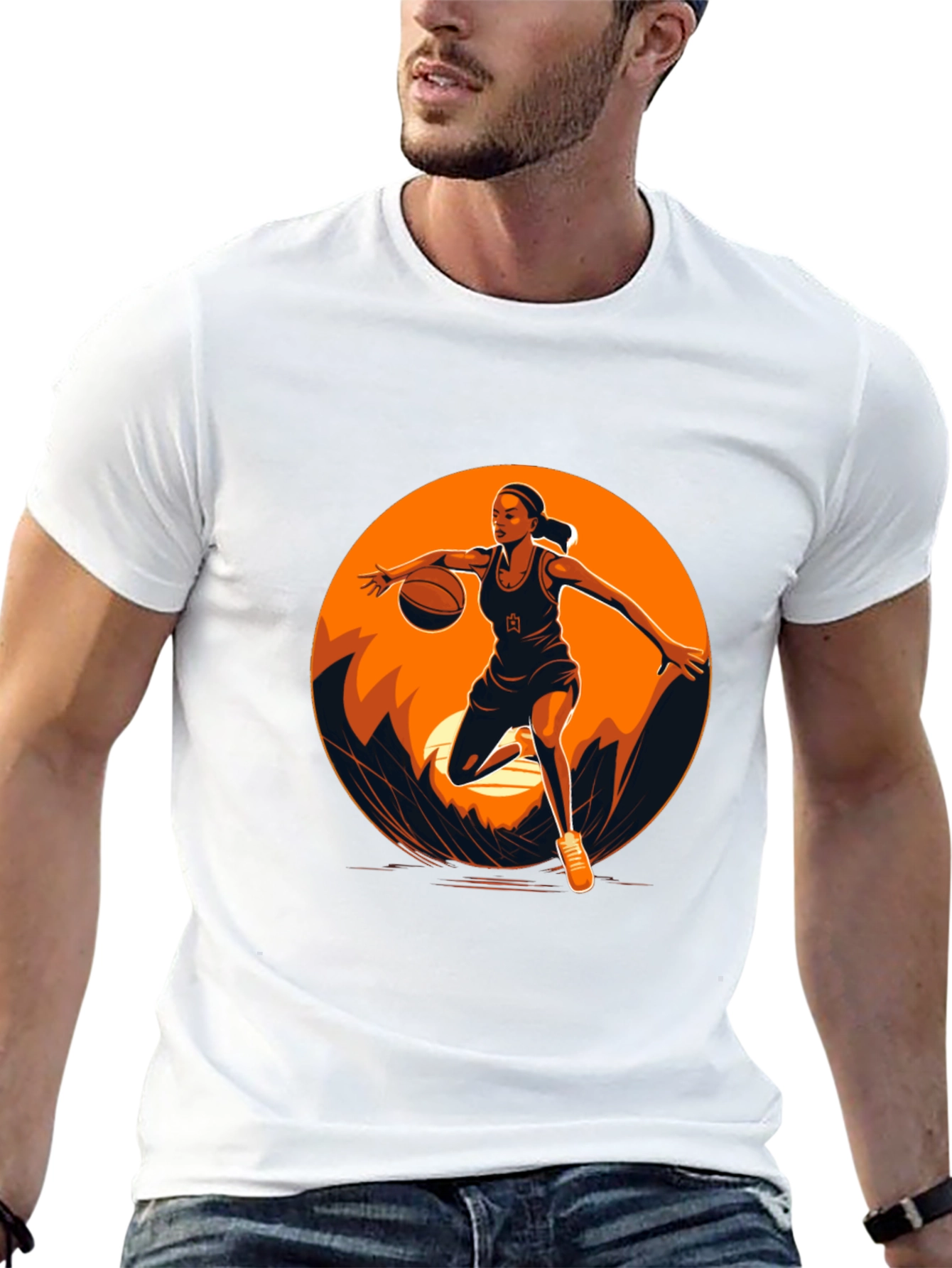 Basketball Player Graphic Black T-Shirt