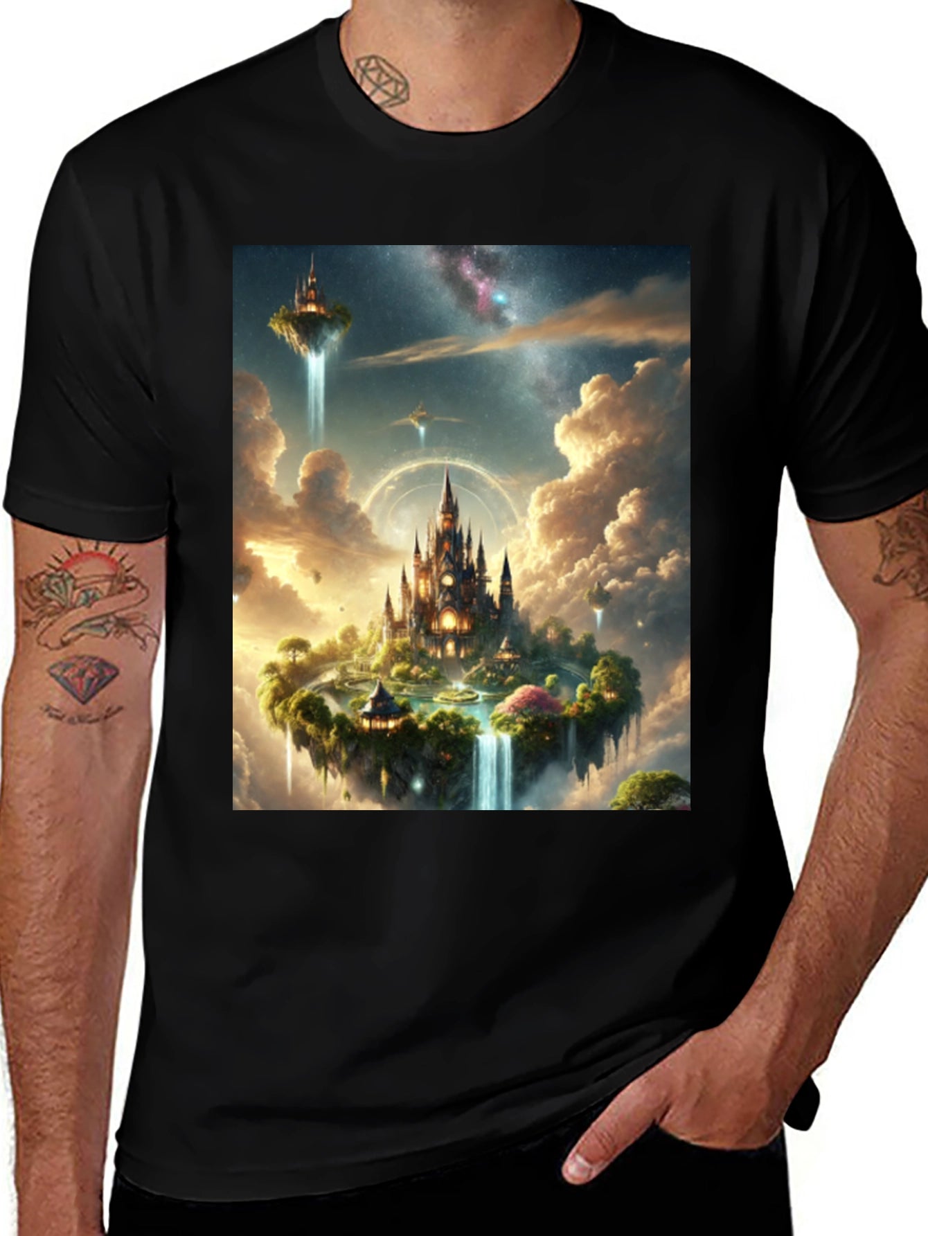 Fantasy Island Graphic Tee - Black Cotton Shirt