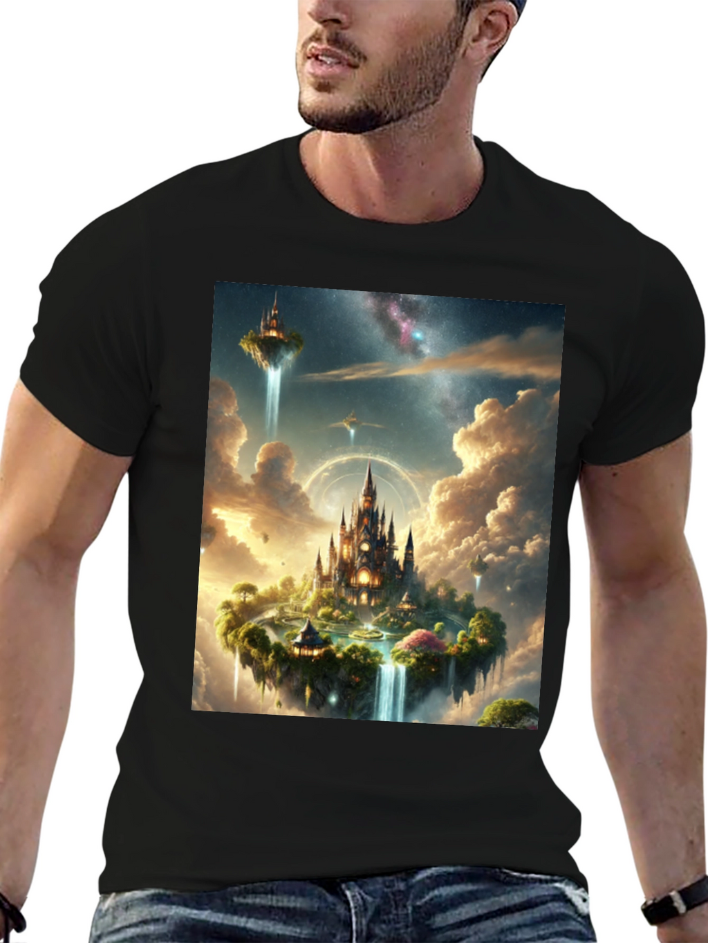 Fantasy Island Graphic Tee - Black Cotton Shirt
