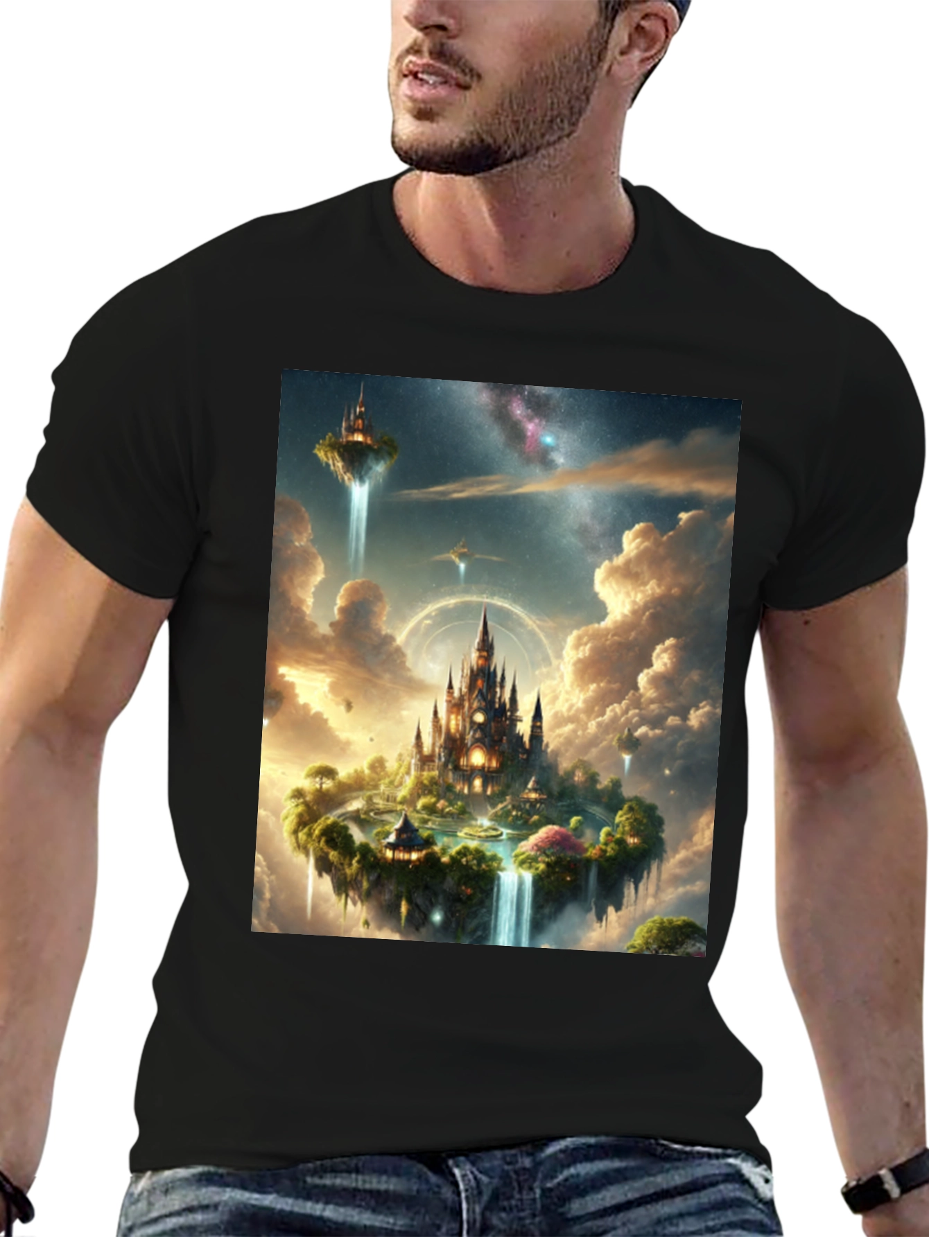 Fantasy Island Graphic Tee - Black Cotton Shirt