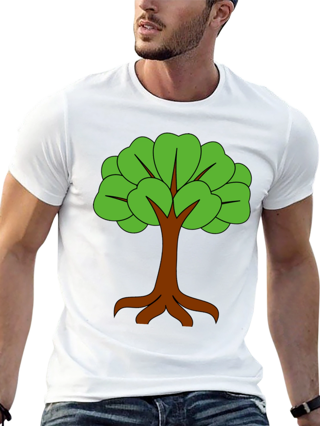 Nature Tree Graphic Black T-Shirt