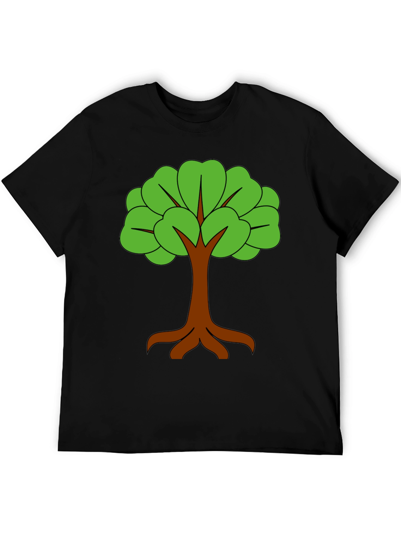 Nature Tree Graphic Black T-Shirt
