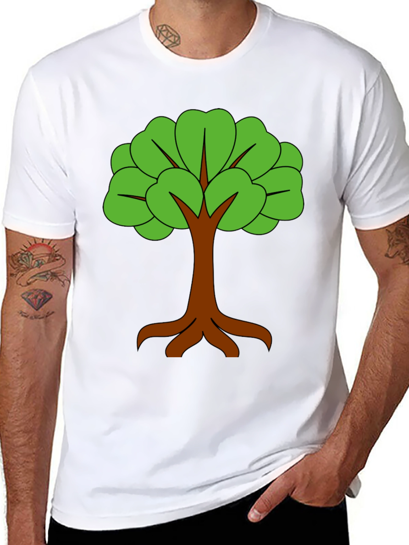 Nature Tree Graphic Black T-Shirt