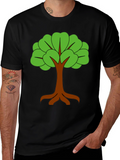 Nature Tree Graphic Black T-Shirt